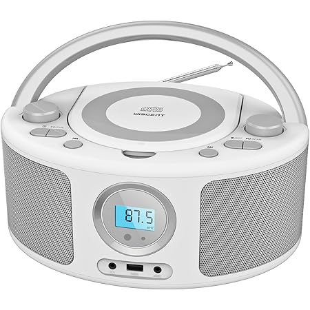 Amazon.com: RipTunes CD player Boombox- Portable silver Aux-In CD ...