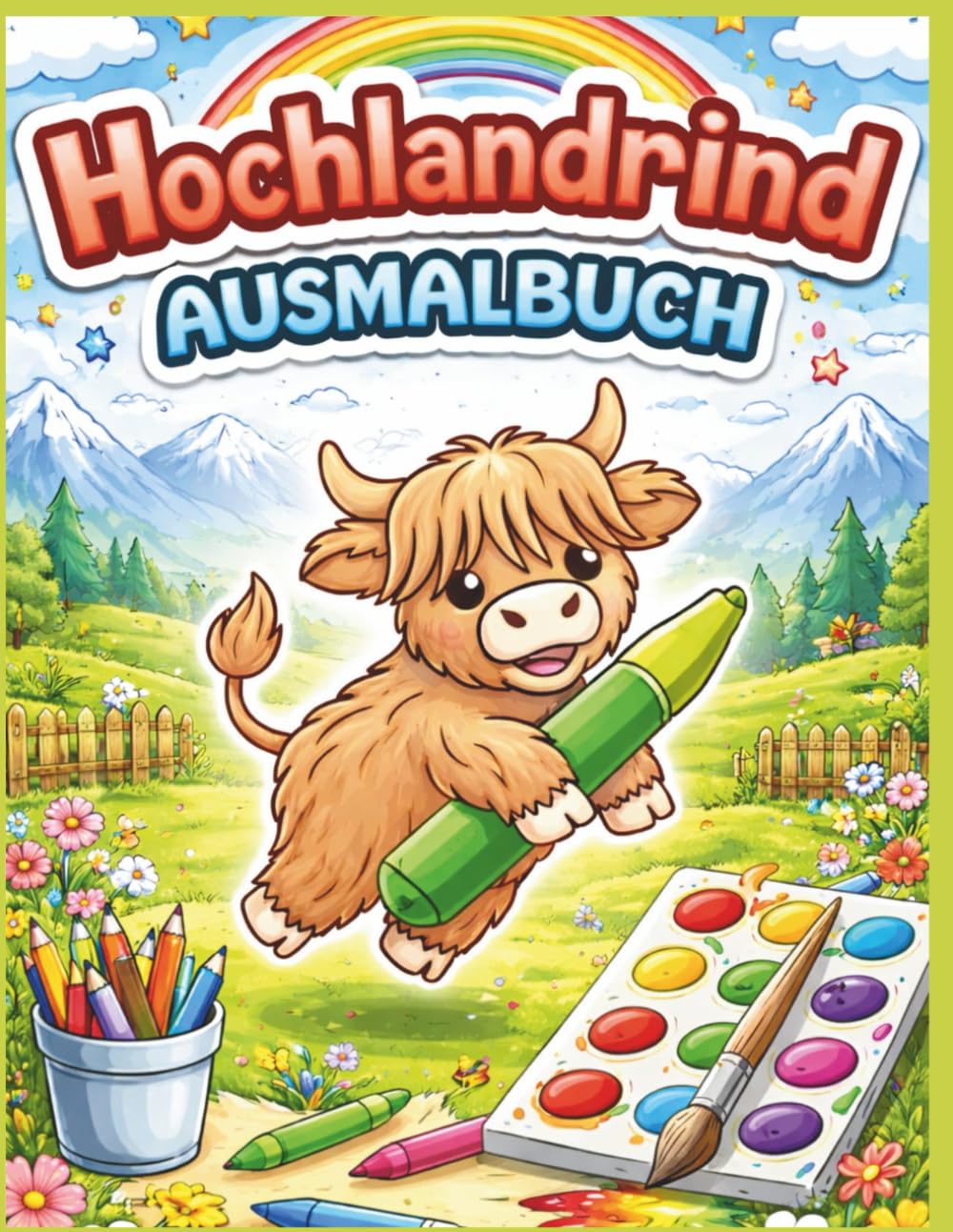 Hochlandrind Malbuch: Niedliches Hochlandrind Ausmalbuch für Kinder (Kleine Künstler)