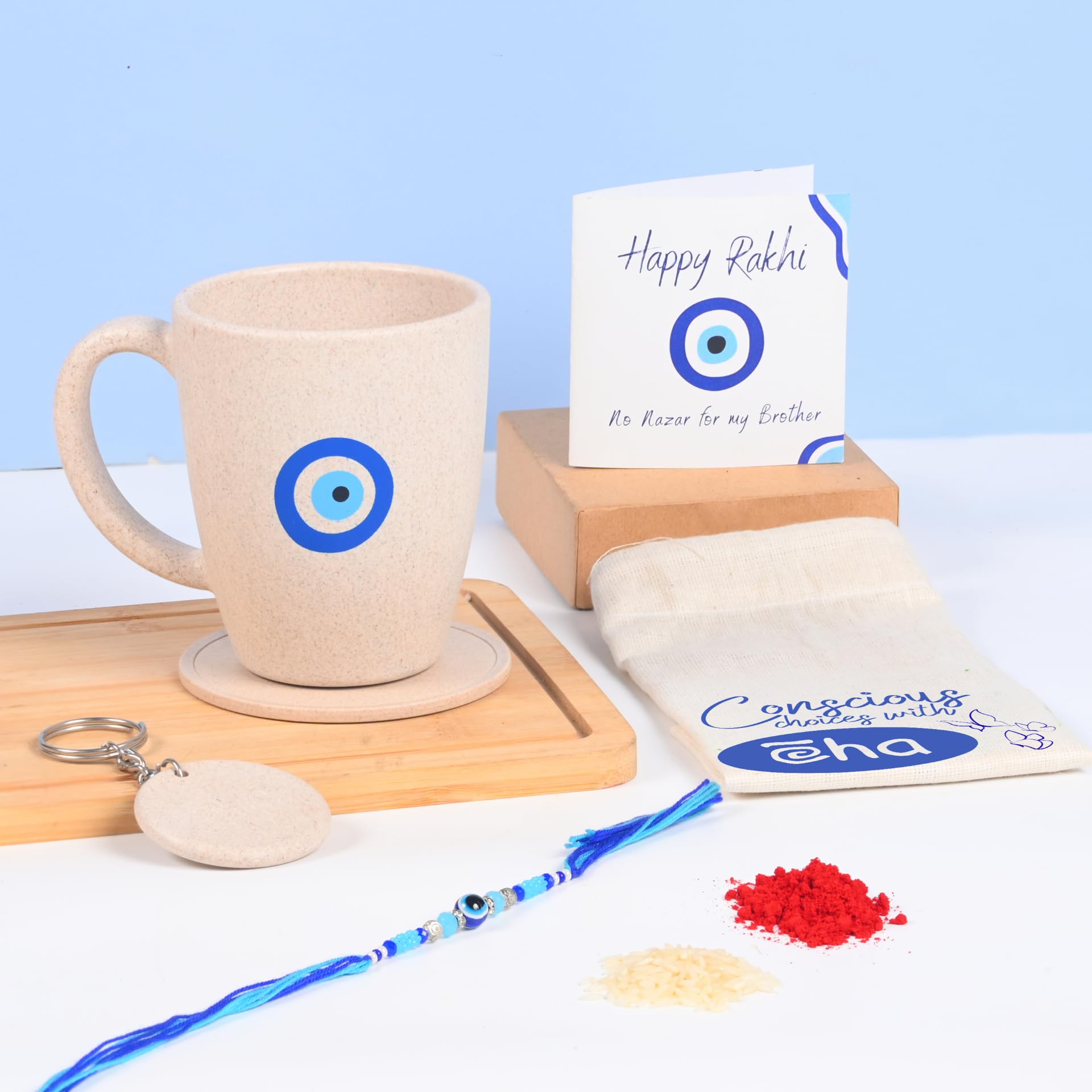 Eha Earth Friendly Rakhi Gift for Brother Made with Rice Husk | Set of 1