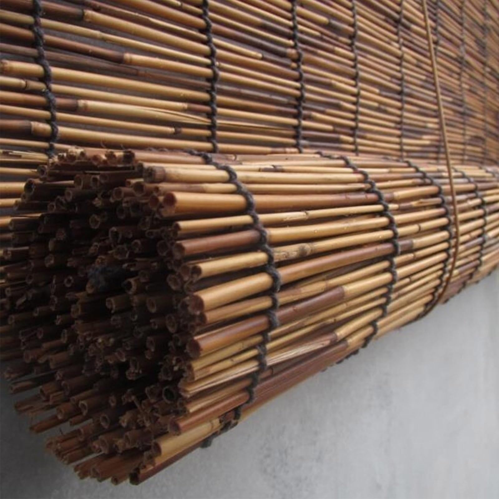 1m Bambusrollos Außen/Innen Bambus Jalousie 1.2m 1.5m Fenster Sichtschutz Wasserdicht Bambus Rollo 1.4m 1.3m Breite Schilfrohrvorhang(165W x 170L cm)