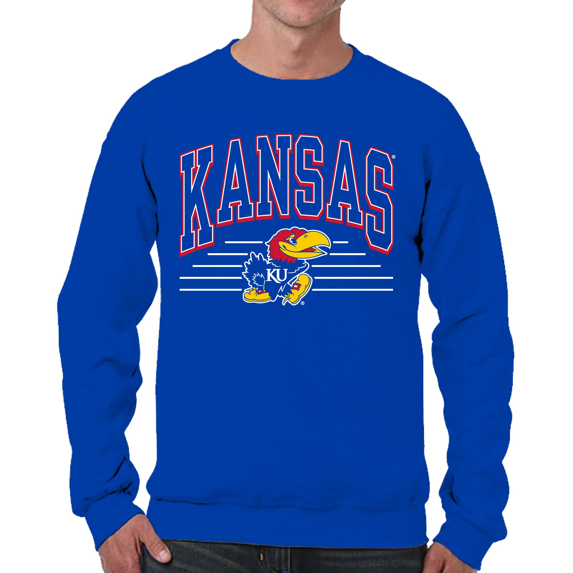 Campus Colors NCAA Adult Unisex Overtime Classics Crewneck Fleece Sweatshirt, Cozy Cotton Poly Blend, Timeless Design, Royal, XL