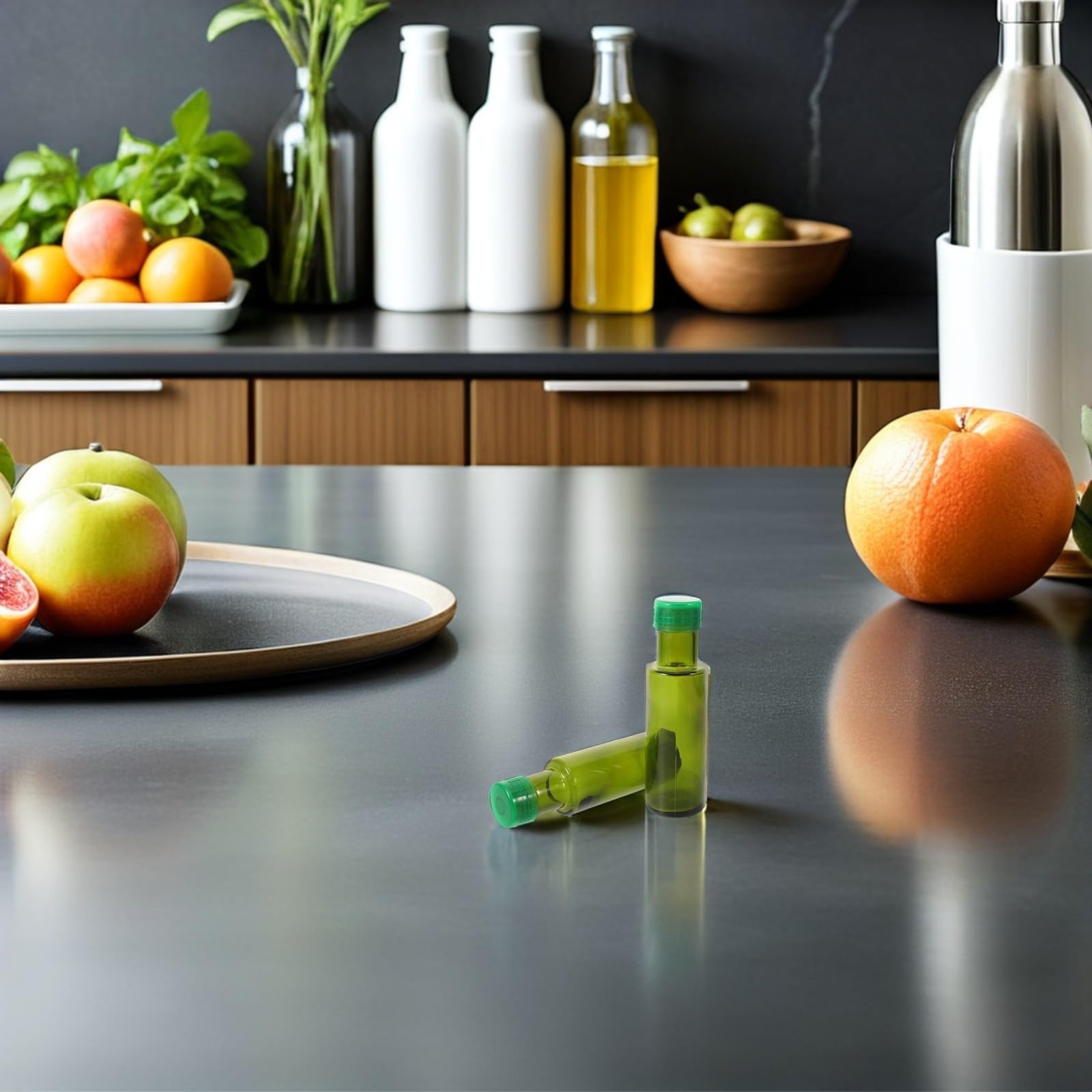 10 Stück Ölprobenflaschen 100ml aus Glas mit Ausgießer und Dichtem Deckel Nachfüllbare Runde Flaschen für Salatölspender zum Reisen den Außenbereich