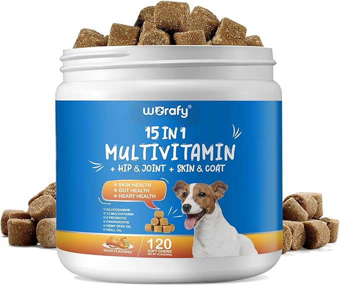 Dog Multivitamin Chewable with Glucosamine,15in1 Dog