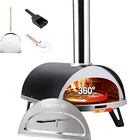 CARTMAN Forno De Pizza A Lenha Outdoor 12" Com Cortador E Pá Pellets, Bolsa Transporte