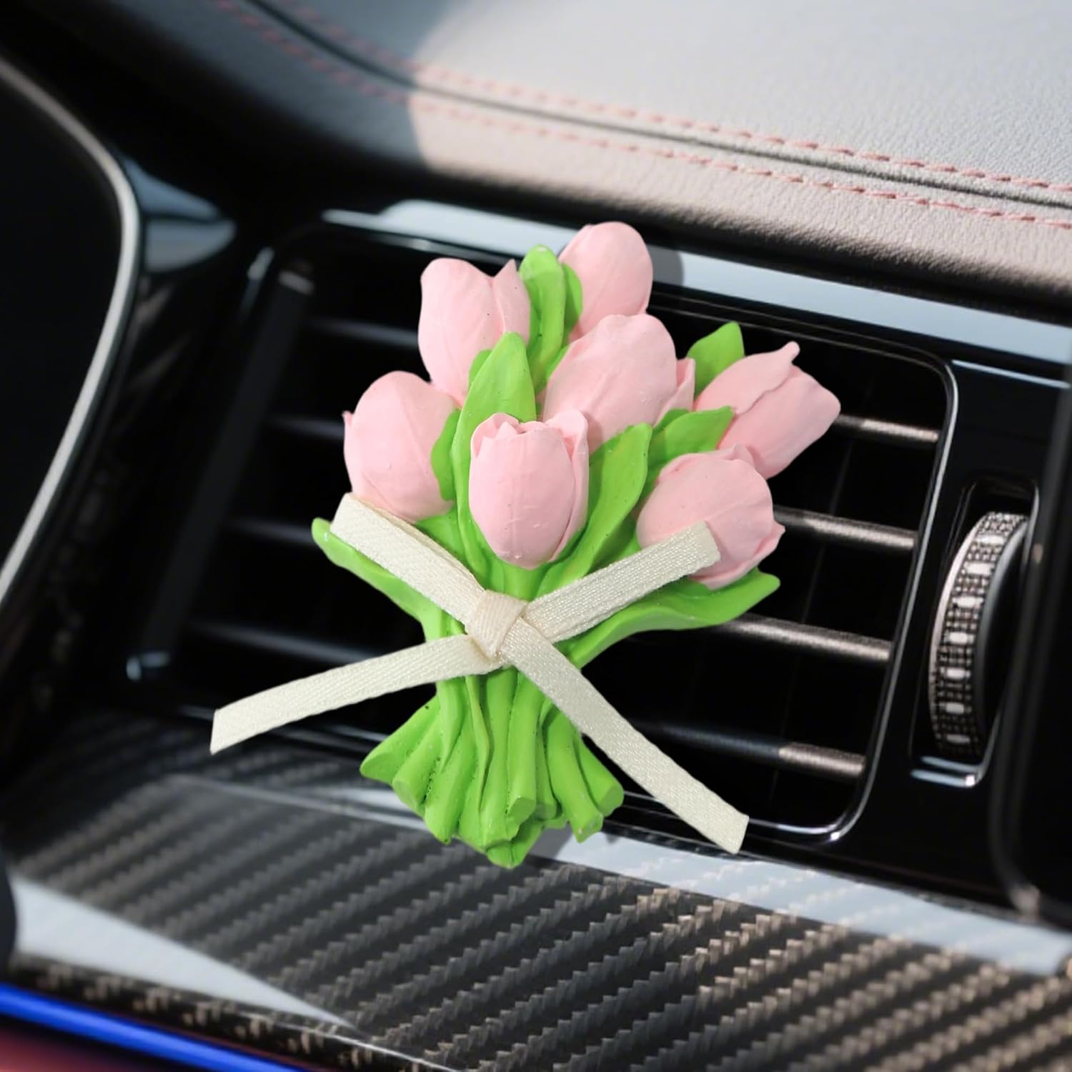 Universal Car Air Vent Clip Holder, 2-Pack Scented Car Diffuser with Cute Flower Design, Easy to Use Fragrance AC Vent Clip for Freshening Vehicle Interior