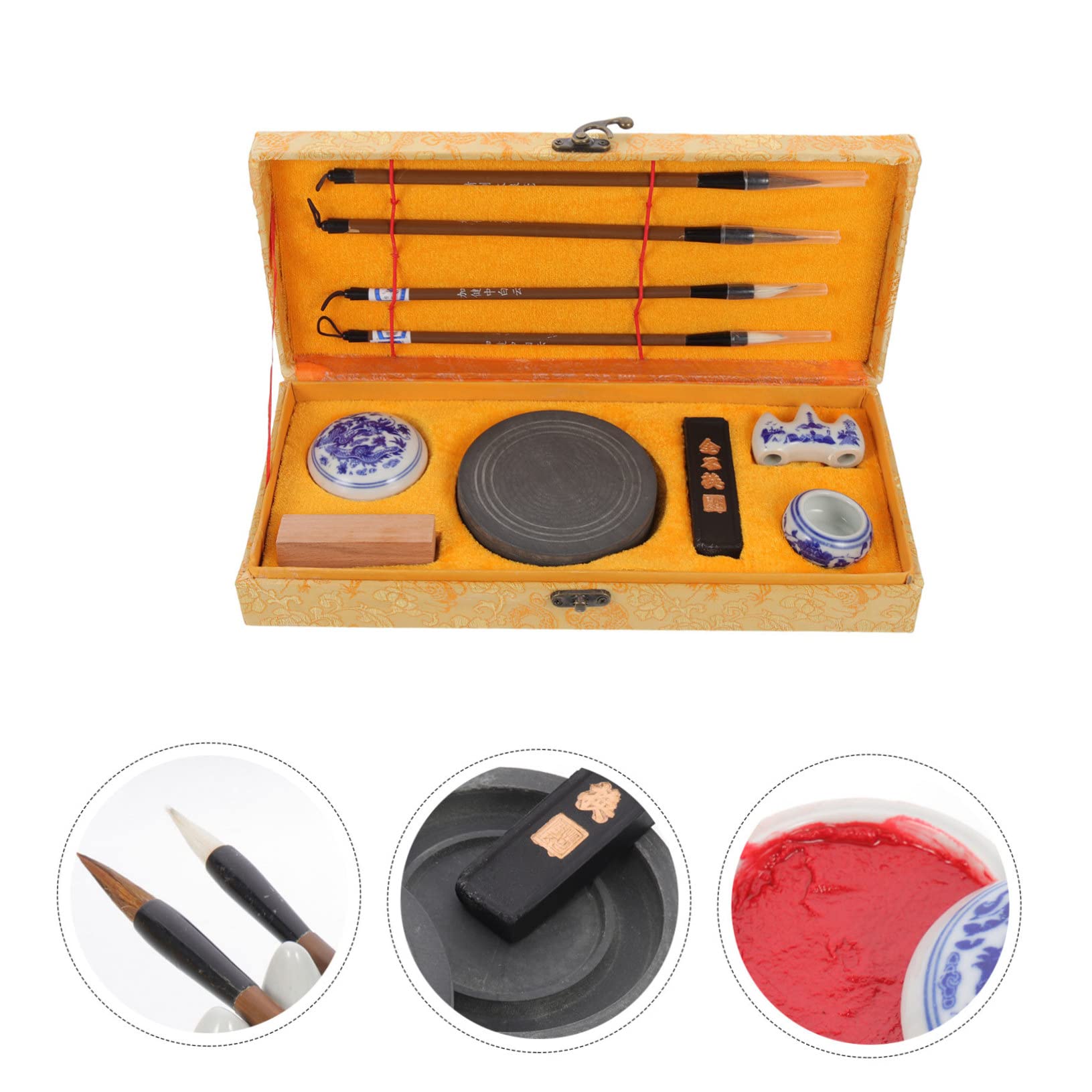 TEHAUX Pietra per Inchiostro Pennello per Scrivere di Bastoncini di Inchiostro per Calligrafia Portatile Forniture per Calligrafia Scolastica