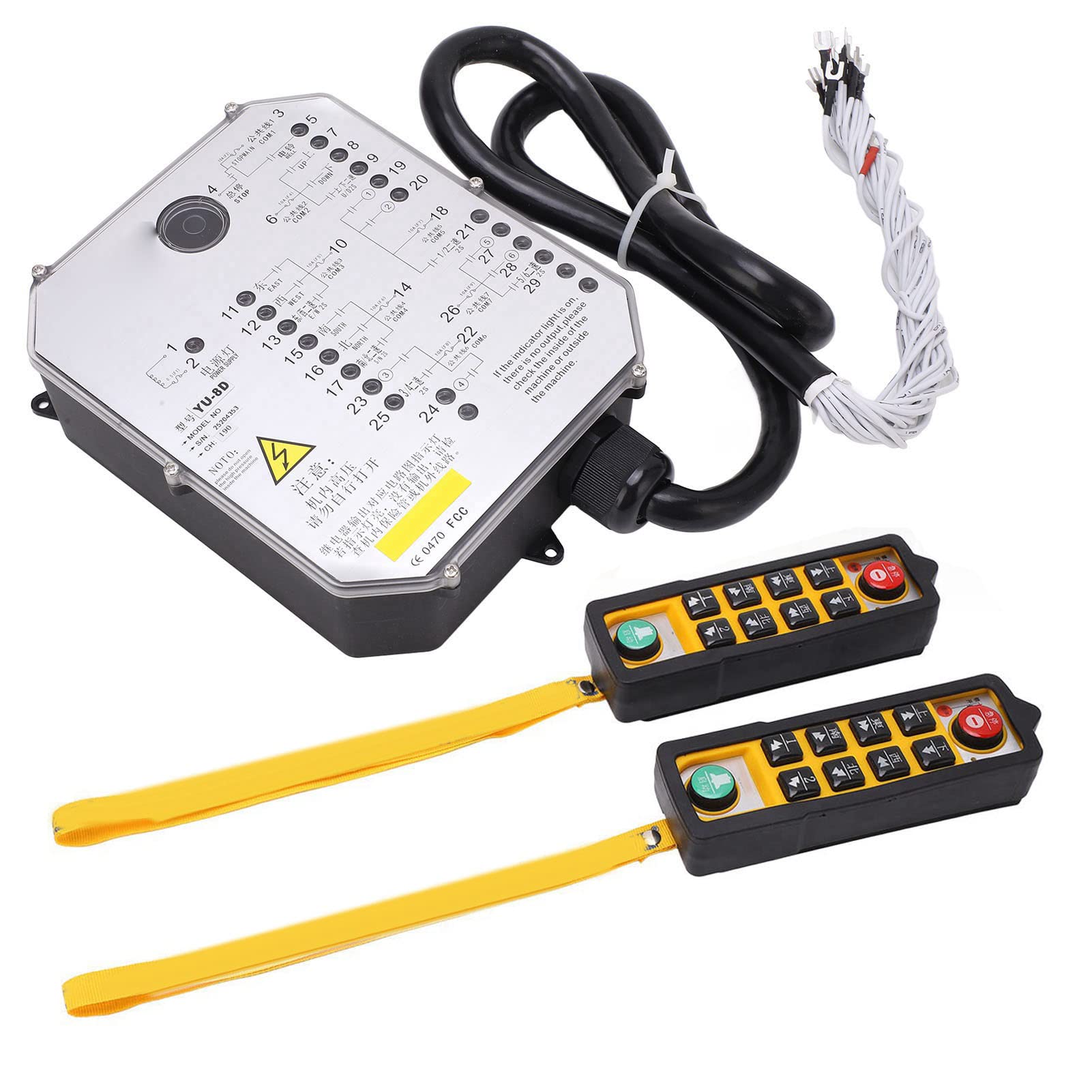 Control remoto industrial 800MHz 10 botones Indicador LED Material ABS Controlador de grúa Accesorios de polipasto para grúas transportadoras (CA 220 V.)