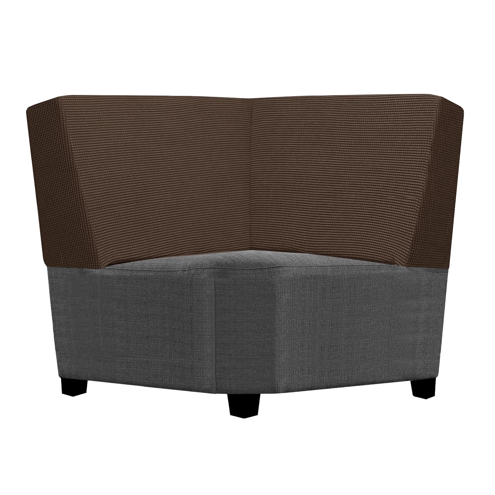 SYLC Stretch Sofa Seat Cushion Covers, Couch Settee Cushion Replacement for Lounge/Motorhome/Caravan Non-slip with Elastic Band and 4 Ties (Caramel,Corner Back)