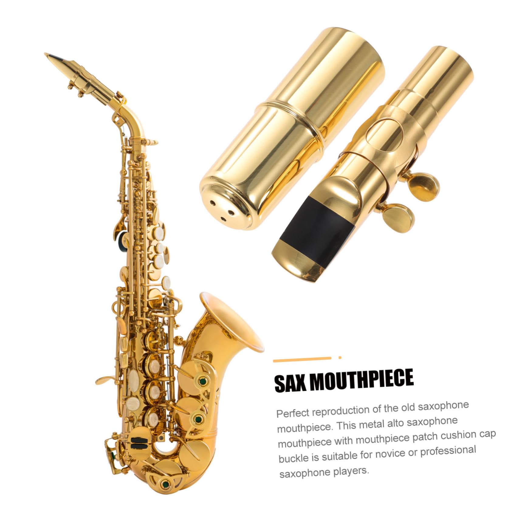 TOYANDONA Boquilla de Saxo Metal para Saxofón Alto Precisión Tonal y Superficie Pulida para Estudiantes y Profesores