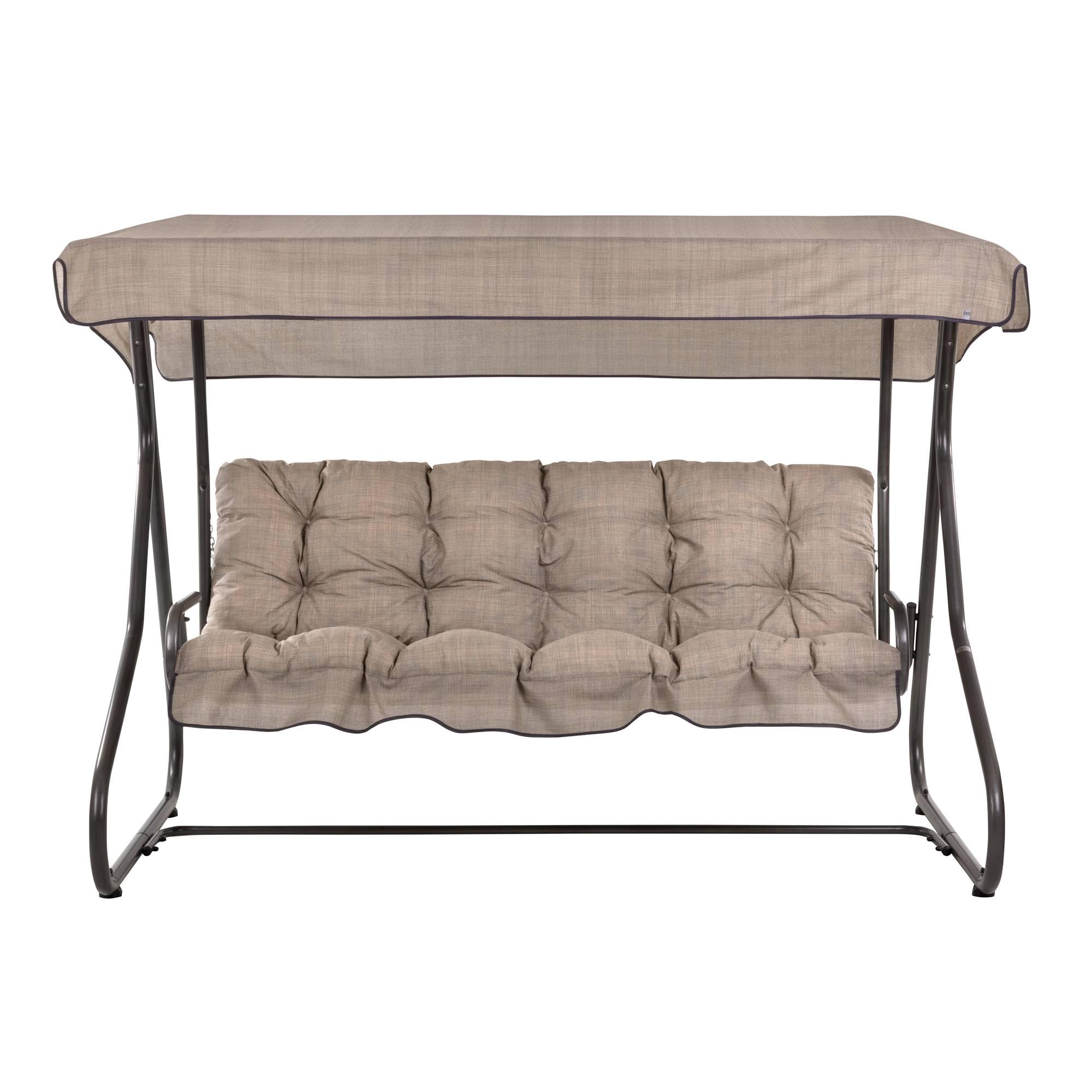 PATIO Hollywoodschaukel 3 Sitzer mit Liegefunktion Milano bis 300kg | mit Auflagen und Sonnendach