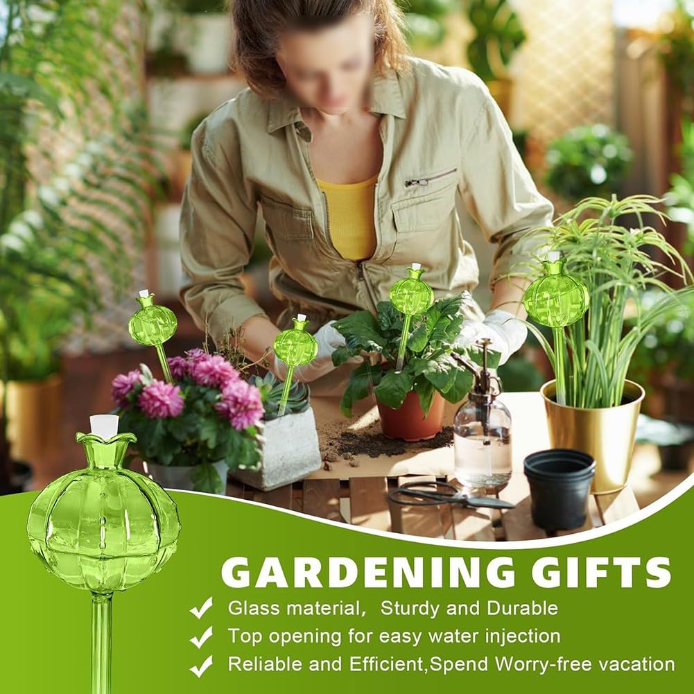 ZYNCUE Lot de 4 globes d'arrosage automatique pour plantes d'intérieur - En verre synthétique - Pour la maison, le jardin, les vacances