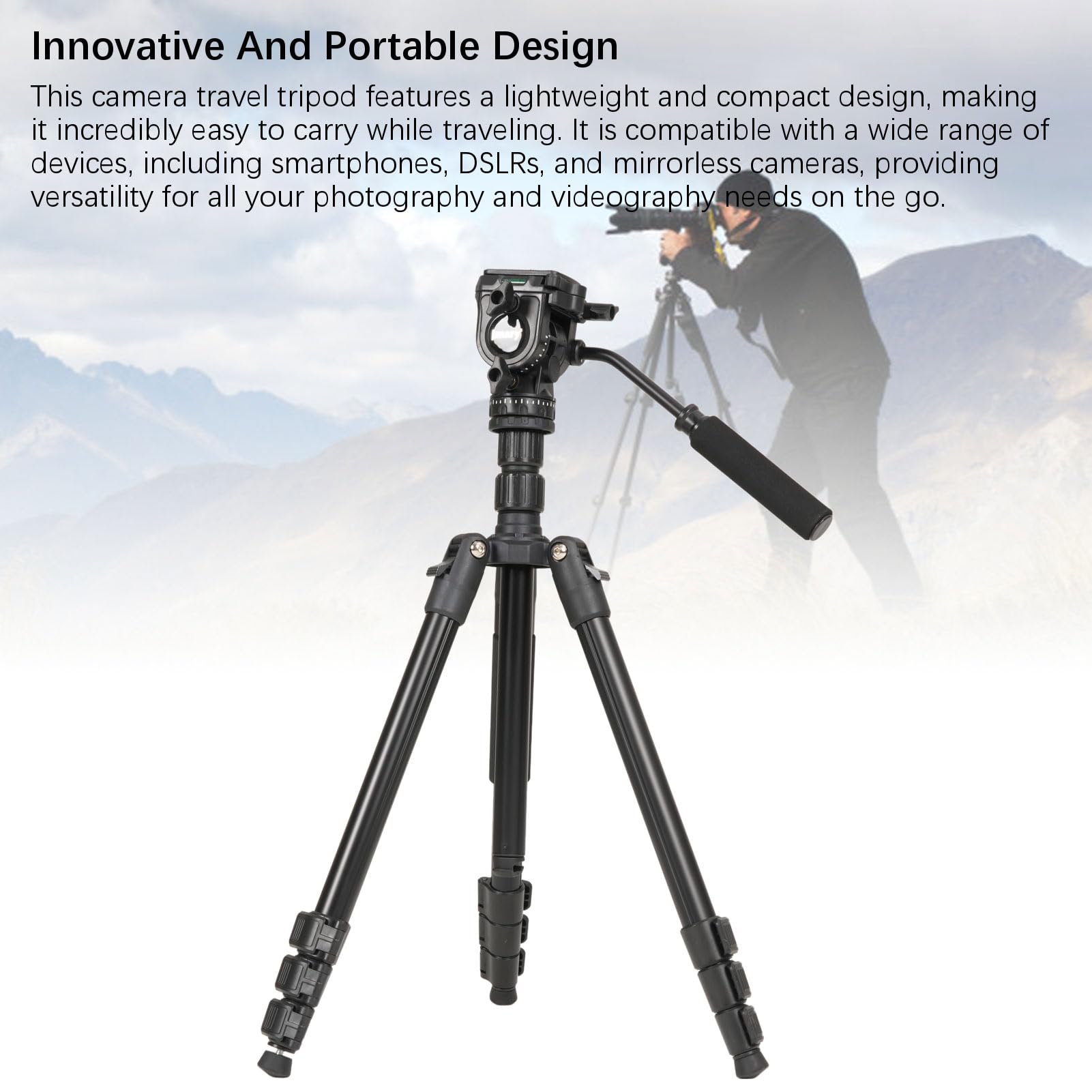 Alomejor Camera -Soporte del Trípodo Varias Aleaciones de Aluminio Multifuncionales para Teléfonos Inteligentes de Fotografía de Escritorio de Vacaciones DSLR