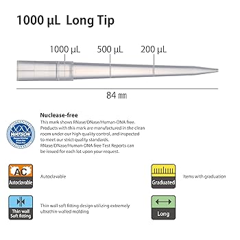 Amazon | ワトソン(Watson) 1000uL ピペットチップ 84mm エコ