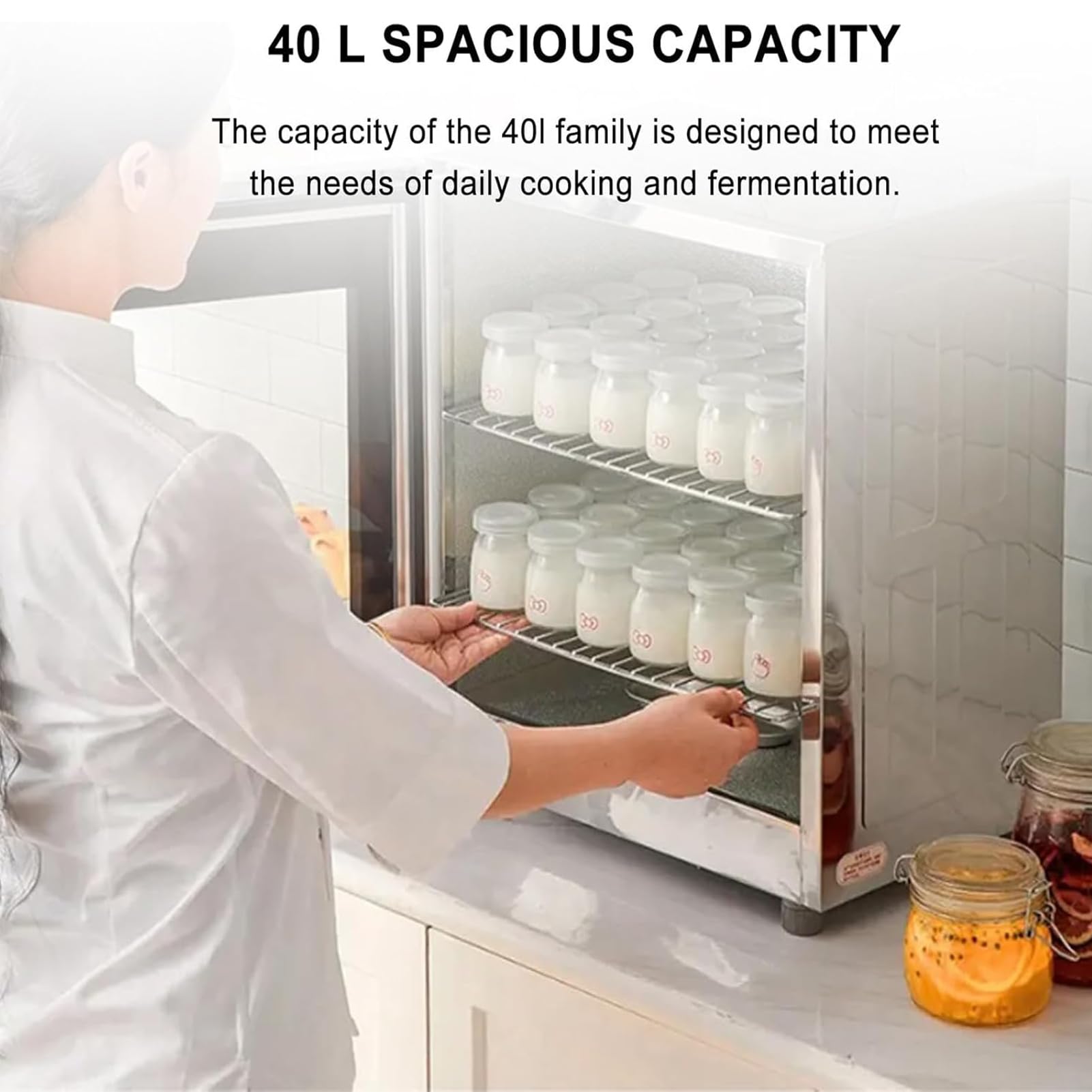 40L Electric Dough Proofer Machine, Humidity and Temperature Control,Bread Fermentation Machine,Smart Panel for Making Bread, Rice Wine, Toast, Yogurt