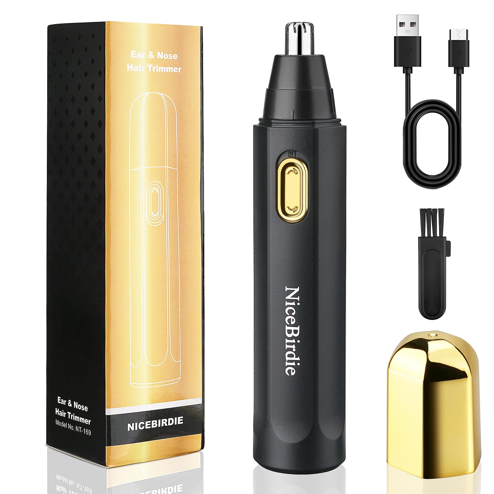 NiceBirdie Nose Hair Trimmer for Men Women, USB Rechargeable Electric Ear Nose Hair Trimmer Clipper, Professional IPX7 Wat...
