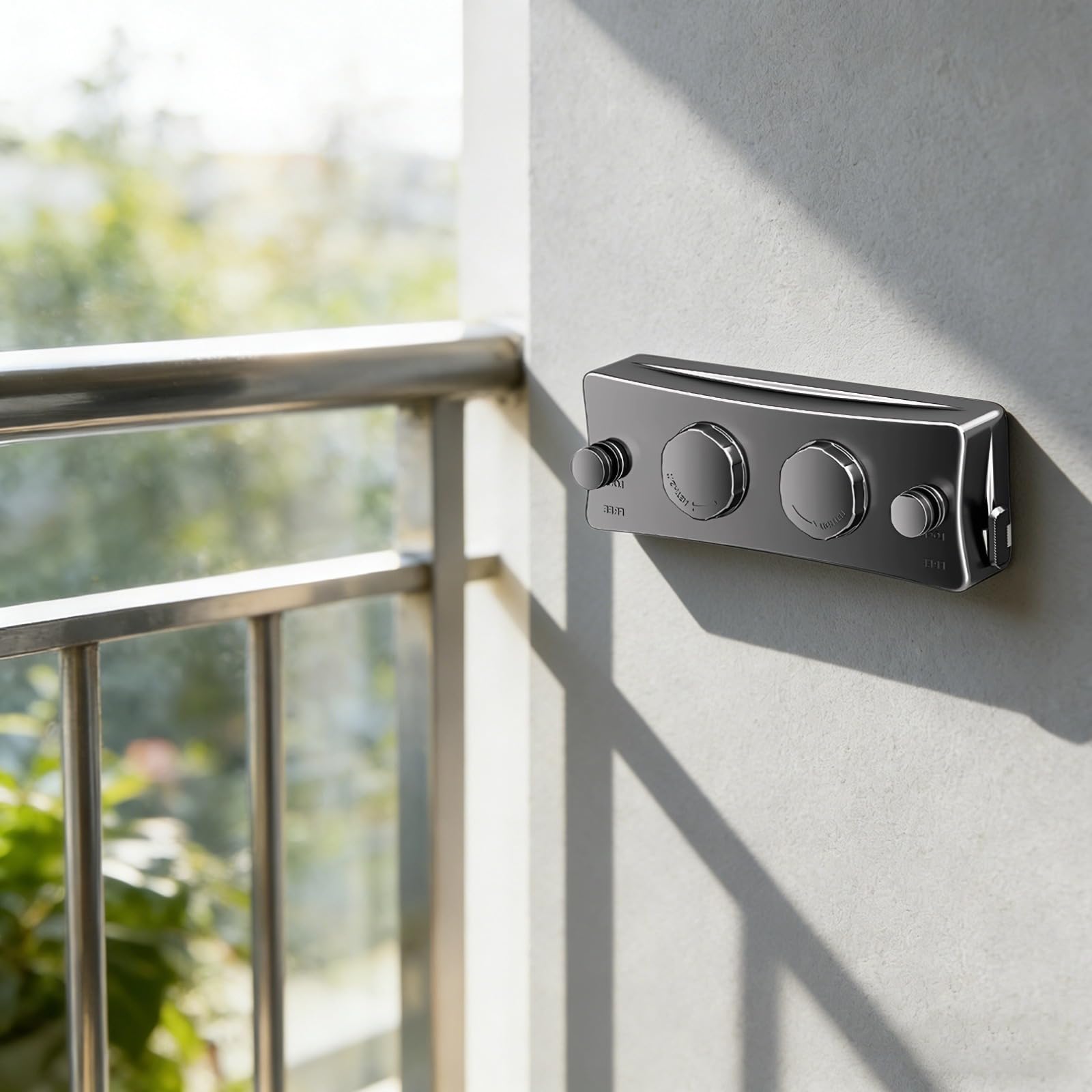 Ausziehbare Wäscheleine für innen und außen, Nicht durchhängend, robuste Wäschetrocknungsleine, 200,8 in / 510 cm, Edelstahlseil, platzsparend, für Bad, Balkon, Waschküche