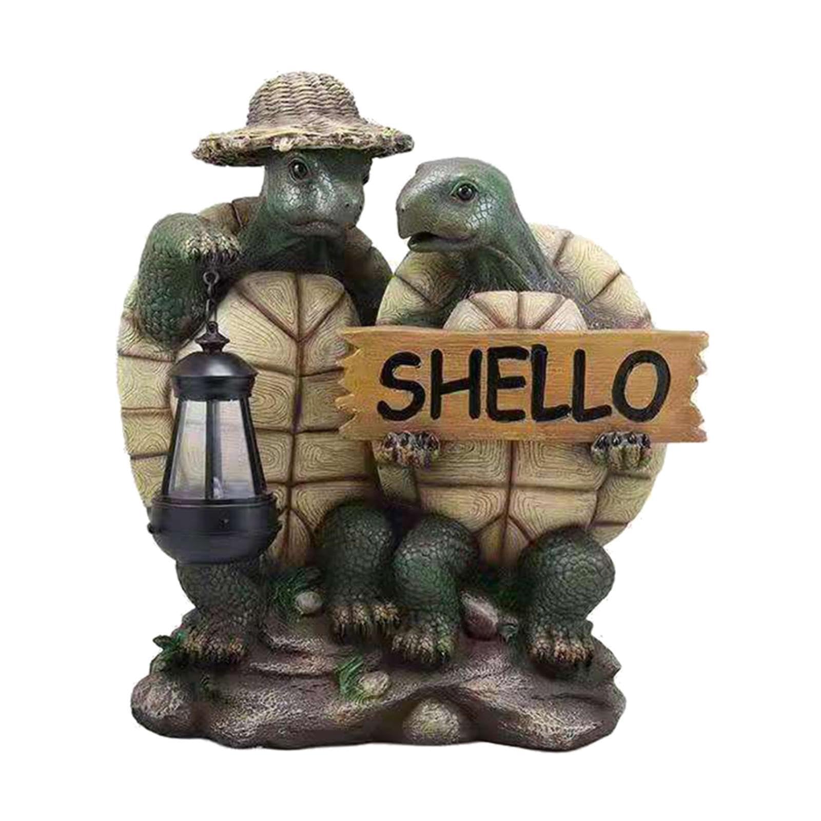 Alcxazs Green Enchanting Lawn County Turtle Lantern Figurine Outdoor Home Decor Sculpture Adding Enchantment To Family Gatherings Animal Lucky Greetings Statue Door