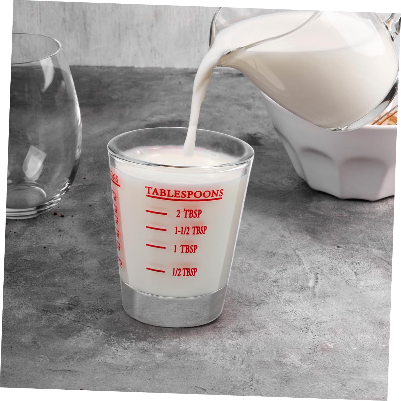 SOLUSTRE 8 Pcs Tasses à Mesurer en Verre Transparent 30ml Repères Clairs et Bases Épaissies Cuisine et Pâtisserie