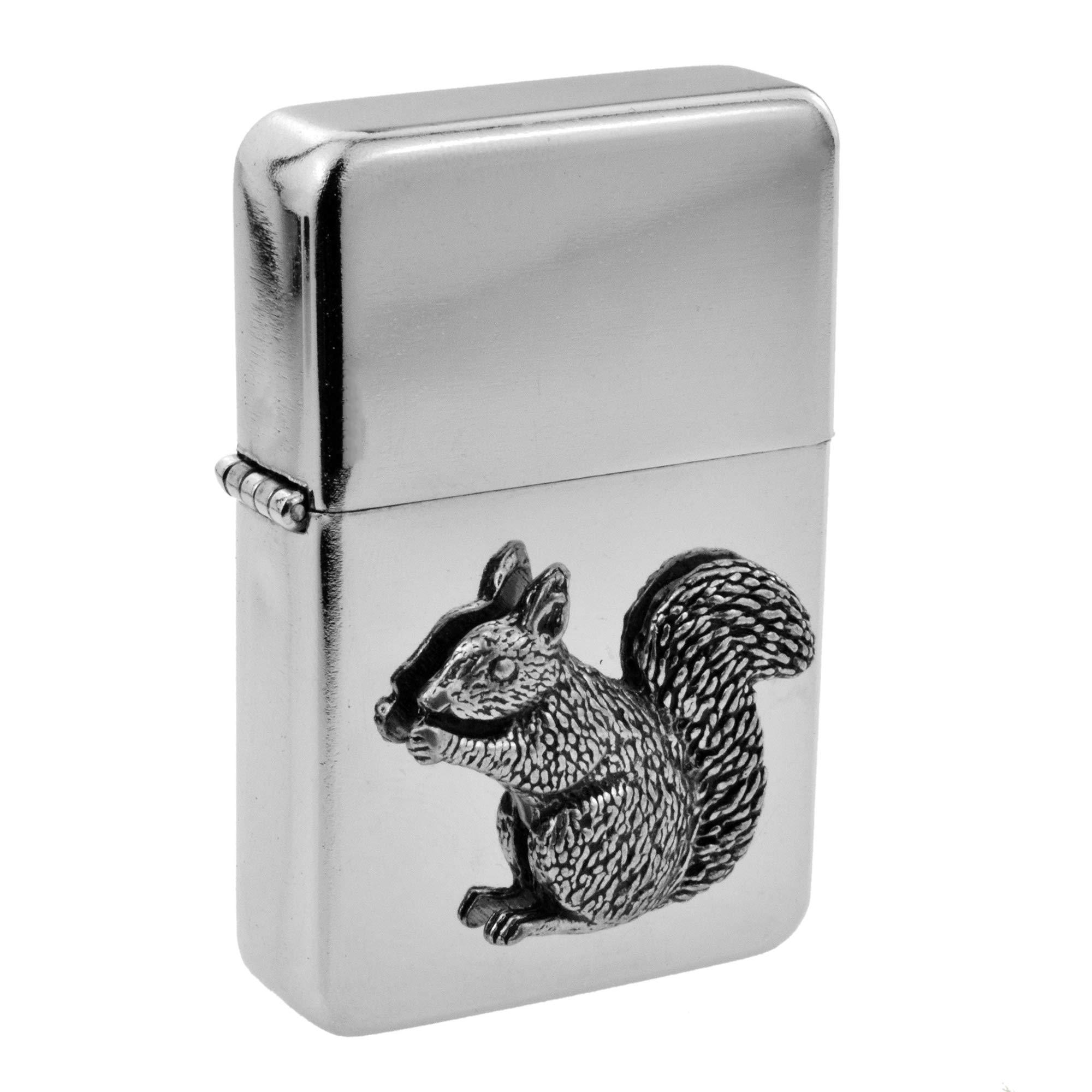 Gtr Prestige Giftware Silver Classic Petrol Lighter With Pewter Squirrel Badge (Uk Only)