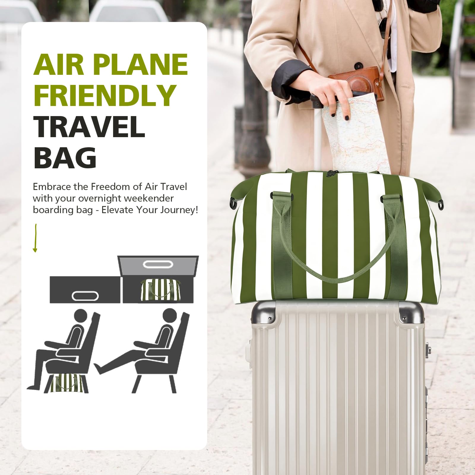 TOPBAG Travel Duffle Bag, Waterproof Weekender Carry On Tote Bags for Women, Sport Gym Bag for Men, Hospital Bag for Labor and Delivery, Overnight Luggage Bag with Trolley Sleeve view 2