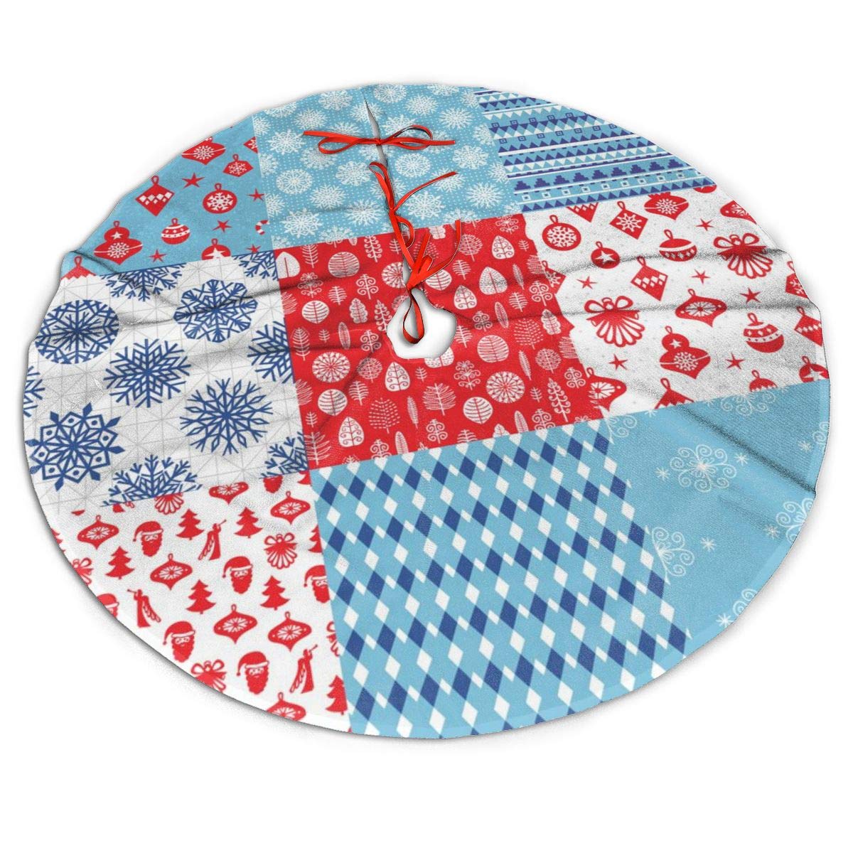 iPEGTOP 42 inch Christmas Tree Skirt Quilted Xmas Tree