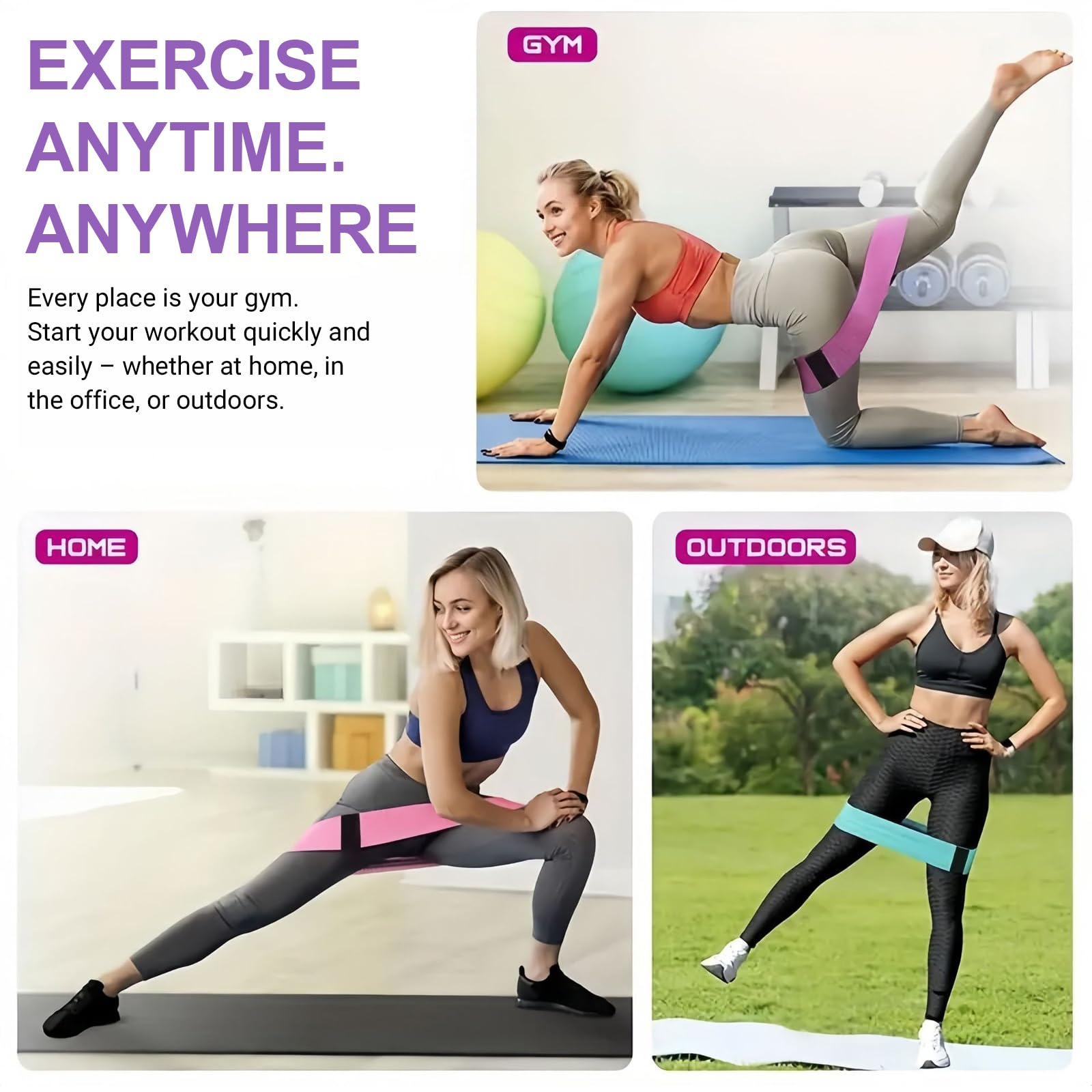 Kit de Pilates à Domicile pour Femmes : Ballon et Anneau de Pilates, Bandes de résistance, Anneau d'entraînement, équipement de Fitness à Domicile pour Le renforcement (Femmes et Hommes)