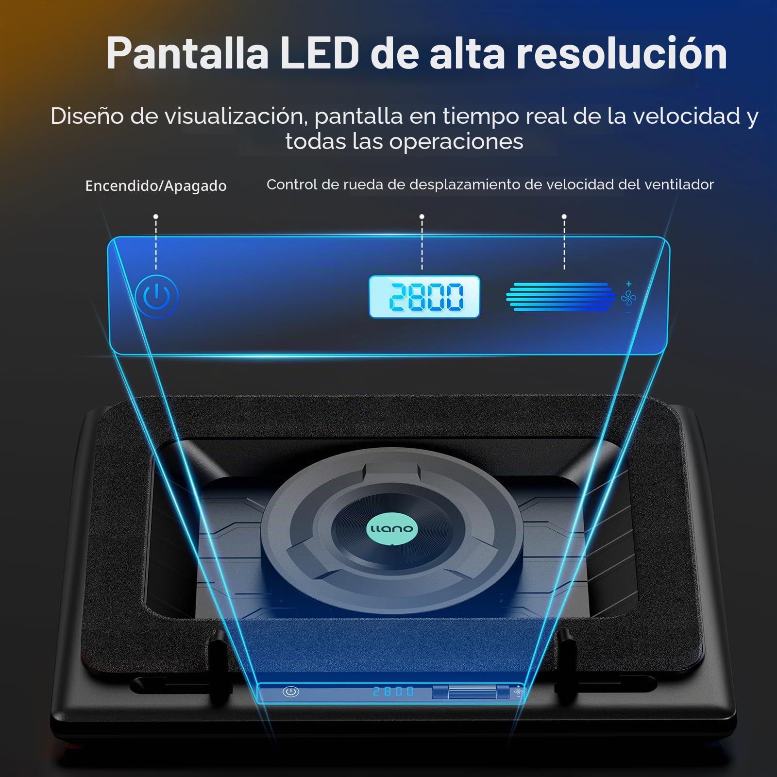 llano 2024 Versión actualizada Nuevo Enfriador para portátil para Juegos básico Negro Gris (Sin RGB)