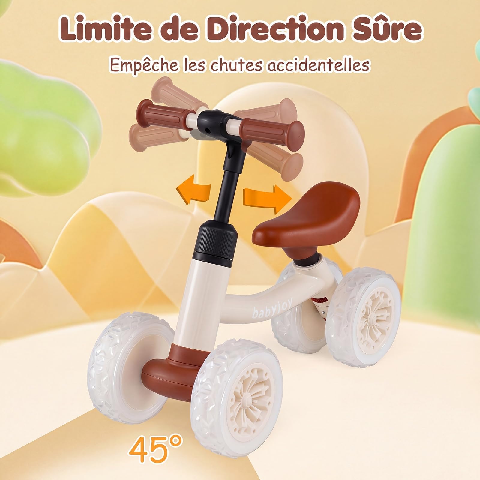 COSTWAY Draisienne Bébé 1-3 Ans avec 4 Roues Lumineuses, Cadeau