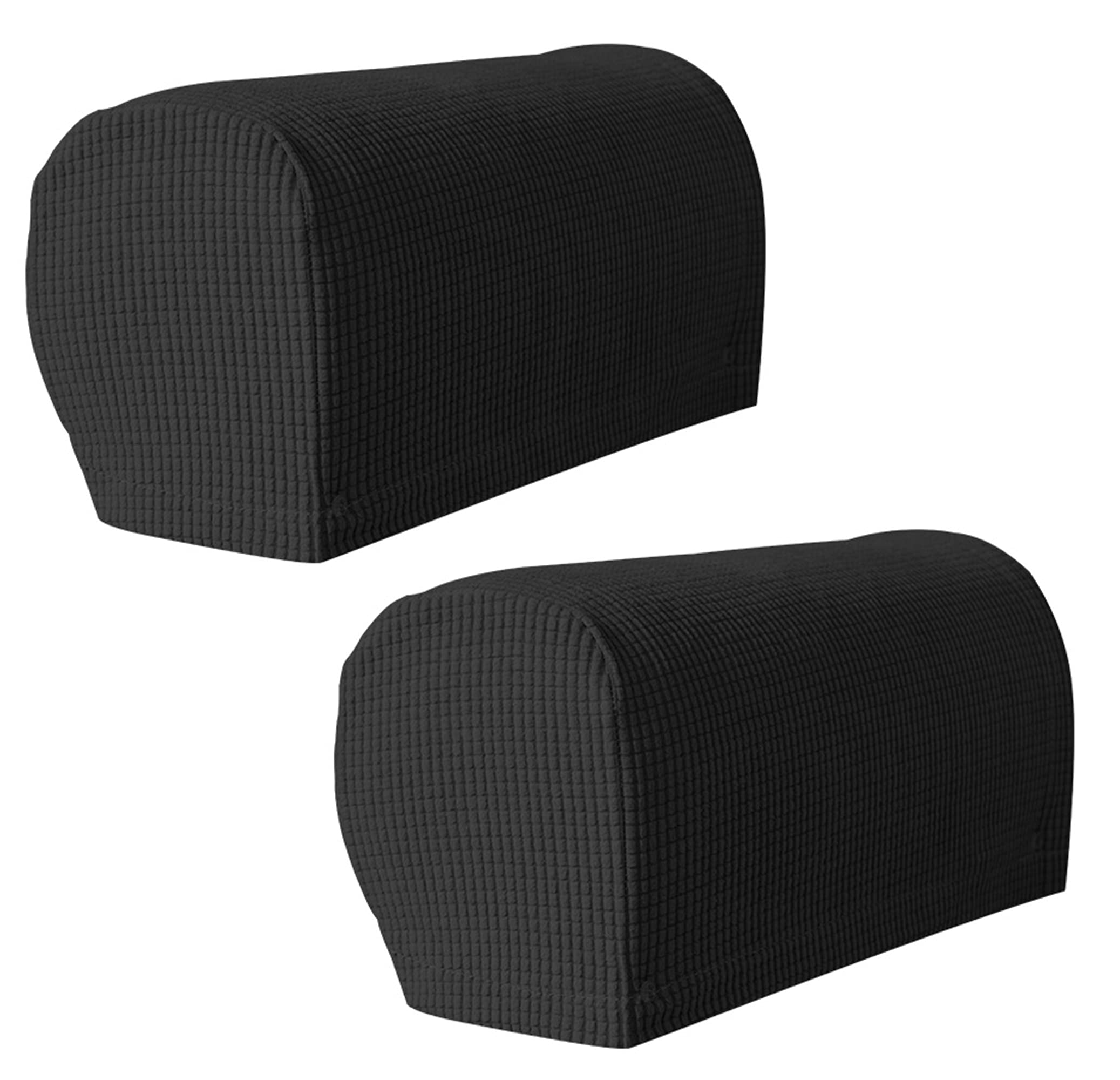 Hruile Armrest Stretch Chair Covers, Anti-Slip Armchair Couch Arm Rest Covers Sofa Armrest Cover Spandex Polyester Sofa Arm Caps Slipcovers Protector,Set of 2,Black