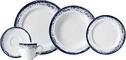 Serviço de Jantar e Chá 20 Peças em Porcelana, Decoração Névoa Azul, Porcelana Schmidt