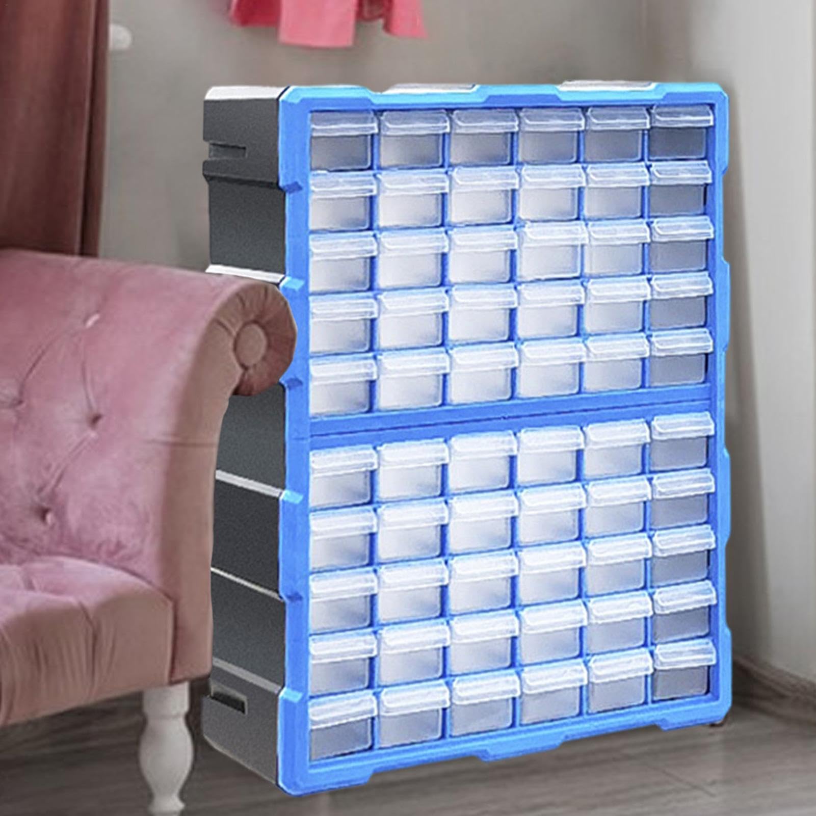 Organizador de tornillos – Armario con 60 compartimentos | Armario de | herramientas y manualidades fácilmente apilable para tuercas y , tornillos y joyas