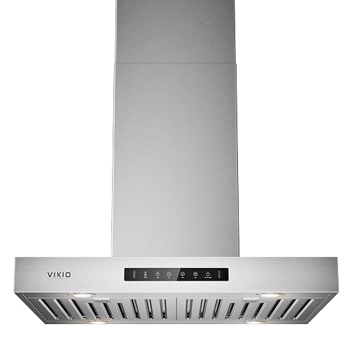 VIKIO HOME Island Range Hood 1200 CFM 30 Inch Stainless Steel