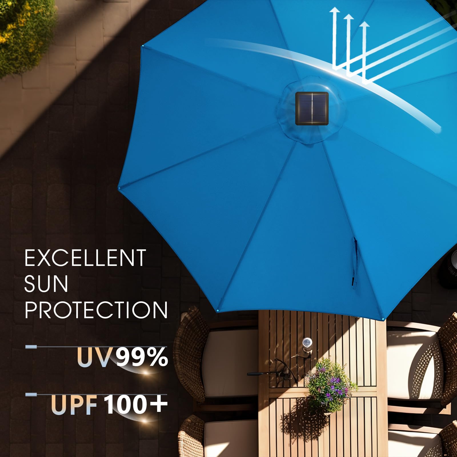 Snapklik.com : Wikiwiki 10ft Solar Led Patio Umbrella, Sturdy Outdoor ...