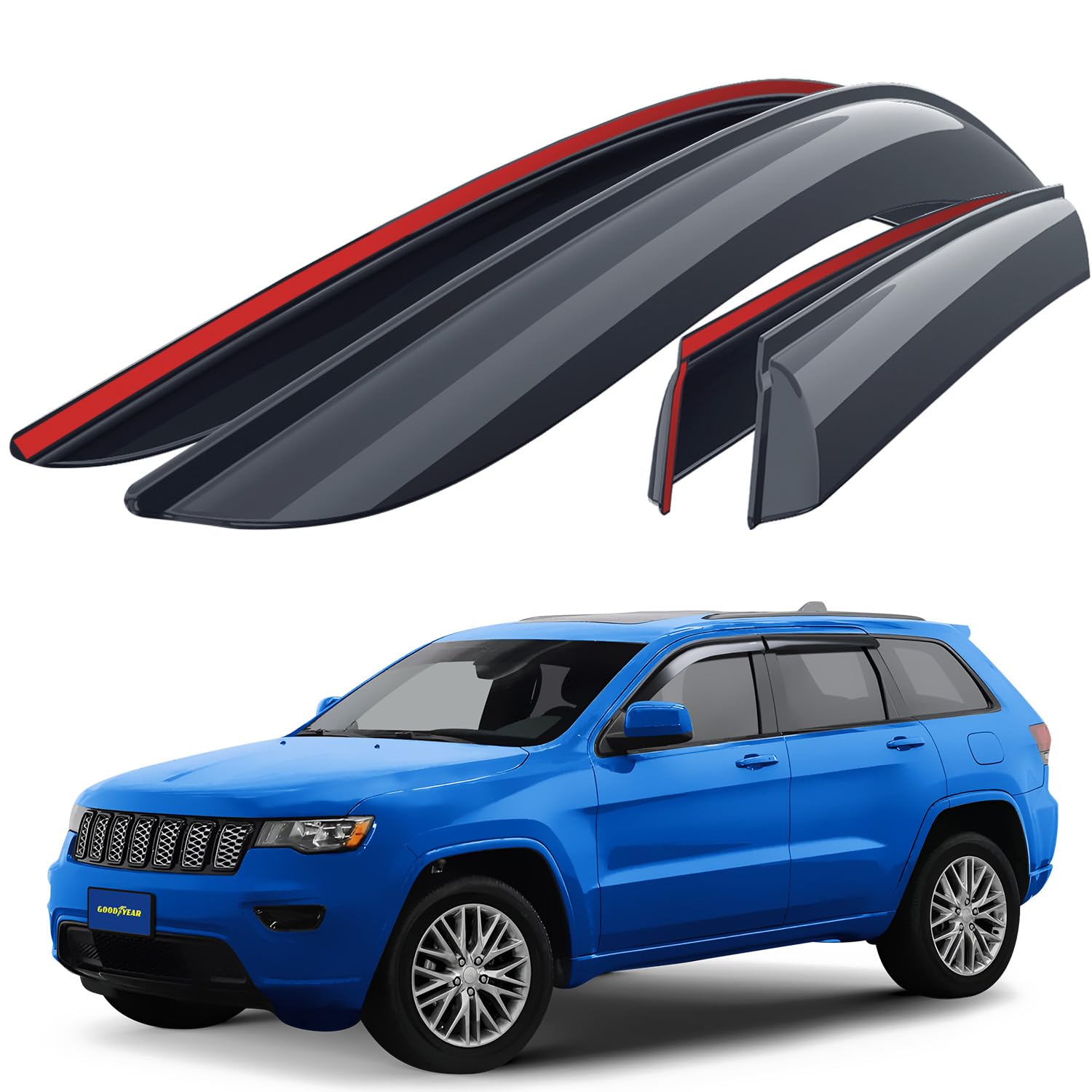 Goodyear Shatterproof Side Window Deflectors for Jeep Grand Cherokee
