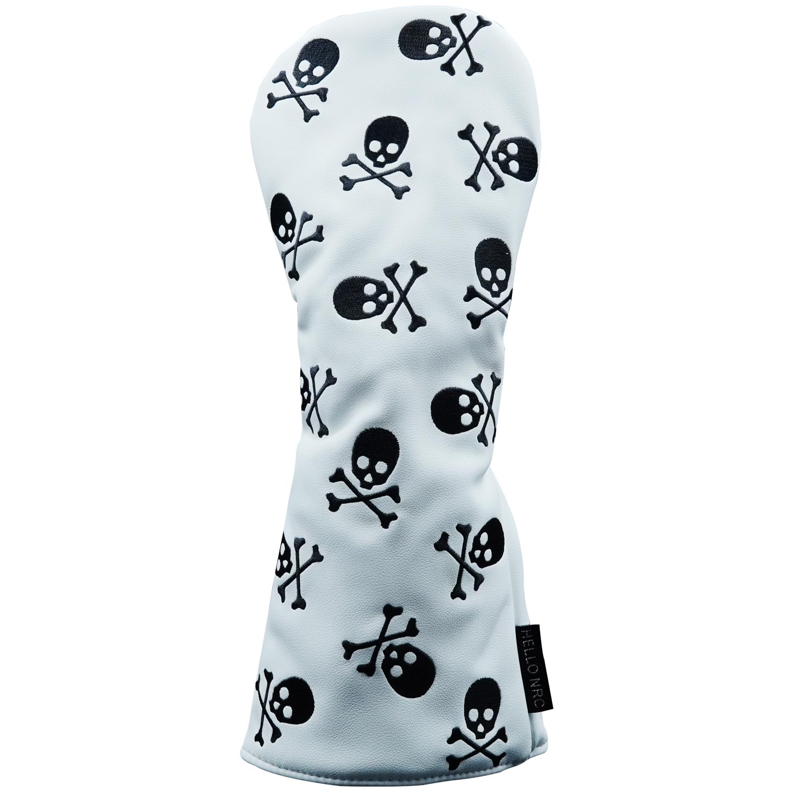Skeleton Golf Club Skull and Crossbones Driver, Fairway Wood and Hybrid Head Cover PU Leather Headcover, White and Black Available