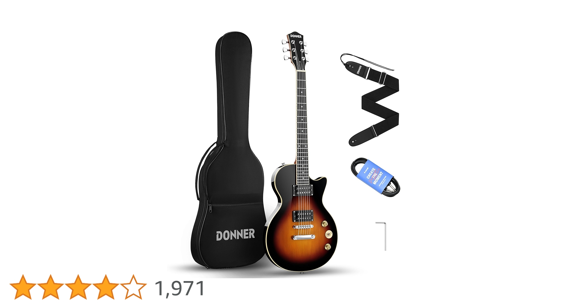 Donner エレキギター レスポール タイプ DL-124 黒 美品 2 Amazon | Donner エレキギター 初心者セット LPタイプ 39インチ