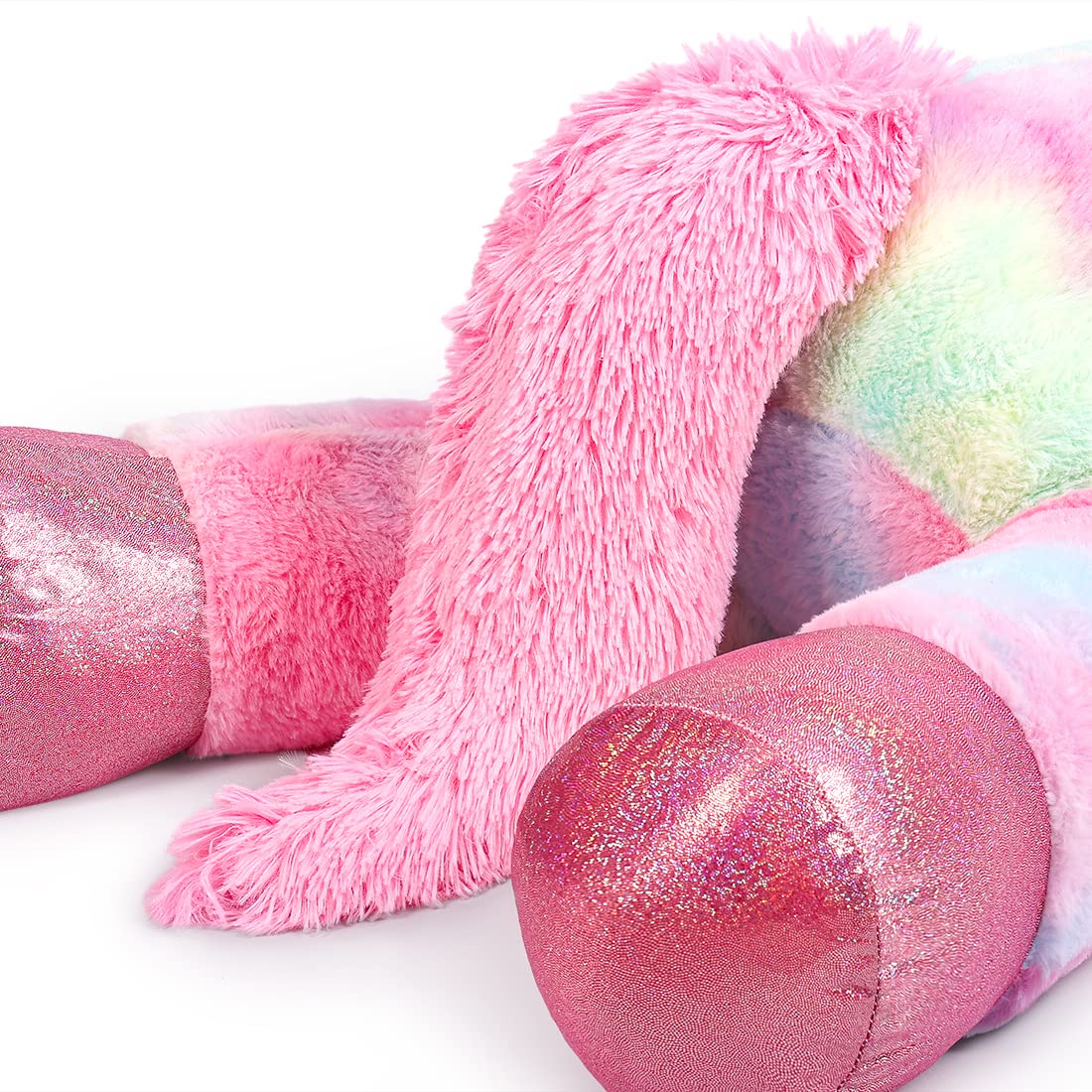 Peluche Unicorno Gigante 80cm - Peluche Tenero Jumbo per Ragazze Morbido Cuscino di Peluche Unicorno Regalo per Compleanno, Natale Rosa