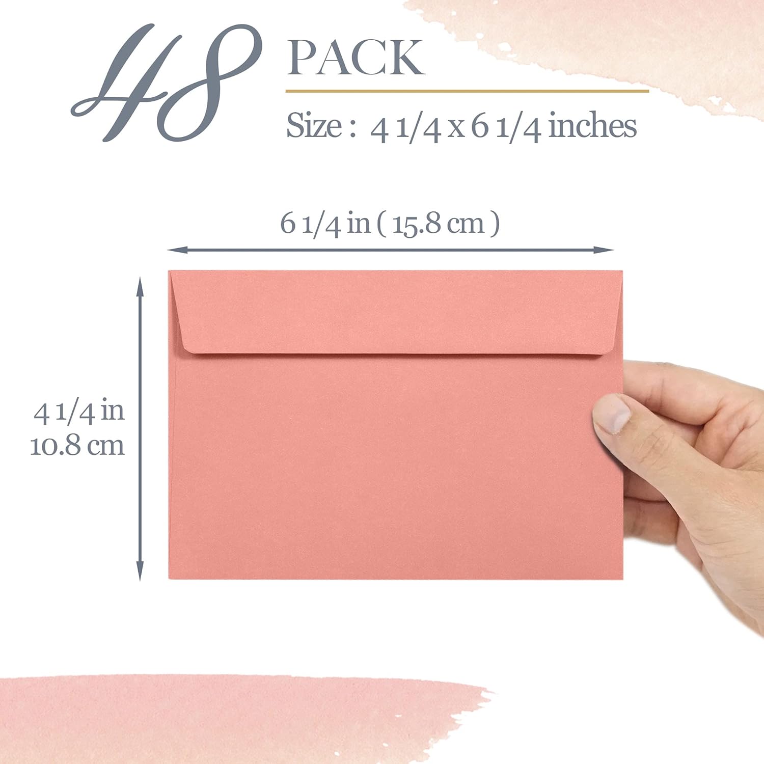 A4 Envelopes - 48-Pack Colored Invitations, 4x6, Pastel Colored, 4 1/4 x 6 1/4 Inches, 6 Warm Pastel Colors