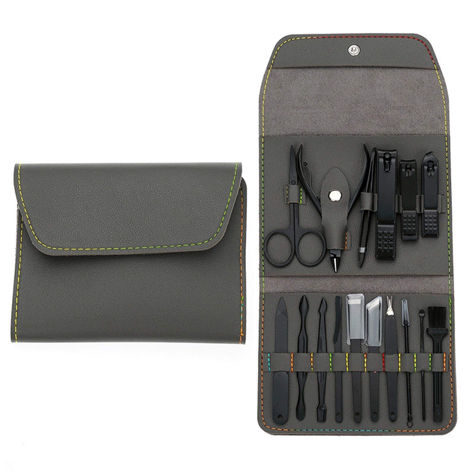 Kit manucure et coupe-ongles 16 en 1 en acier inoxydable vert