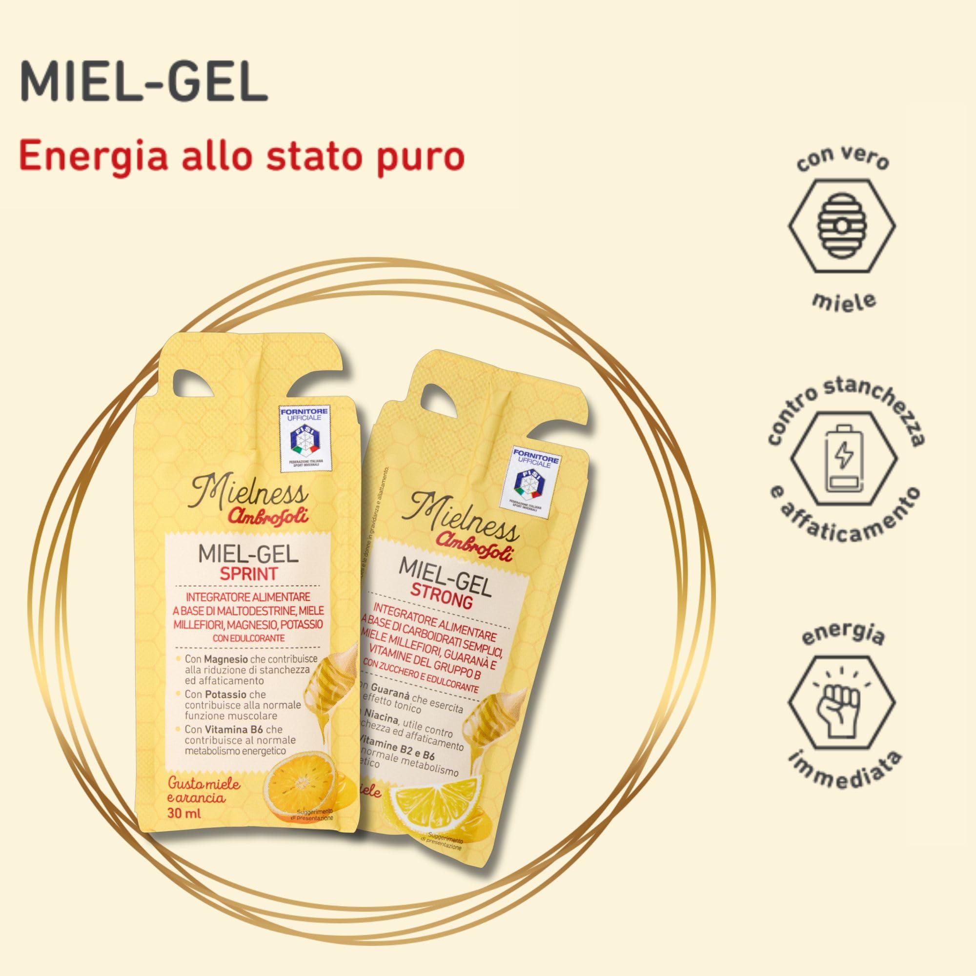 Espositore di 30 Miel-gel Sprint Gusto Arancia