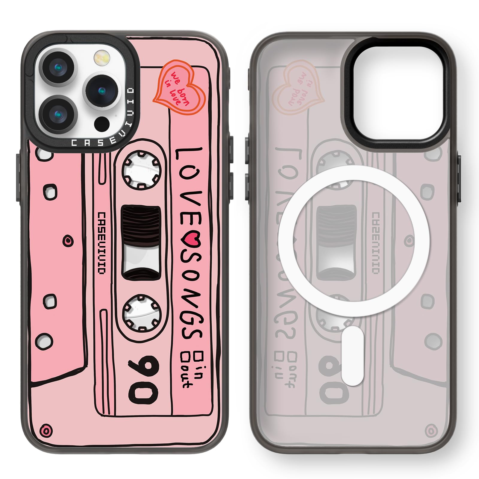 casevivid Magnetic for iPhone 12 Pro Max Magsafe Case Cute Aesthetic - Durable Fashion Funny Phone Case - Girly Cassette Tape Pattern Print Cover
