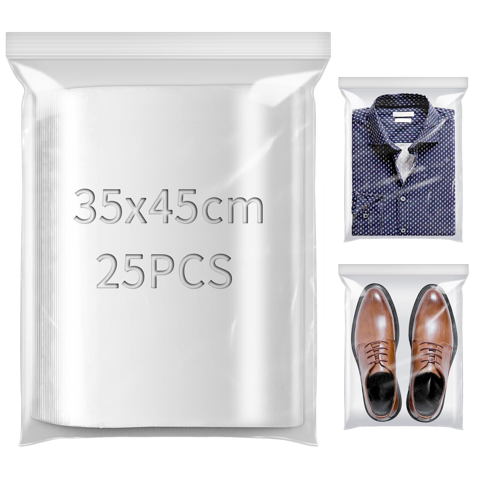TXXATX 35x45cm Resealable Plastic Bags 25pcs Sealable Plastic Bag Large Sealed Bags Sealable Clear Sealable Bag for Clothing Shoes Office Supplies Collectibles