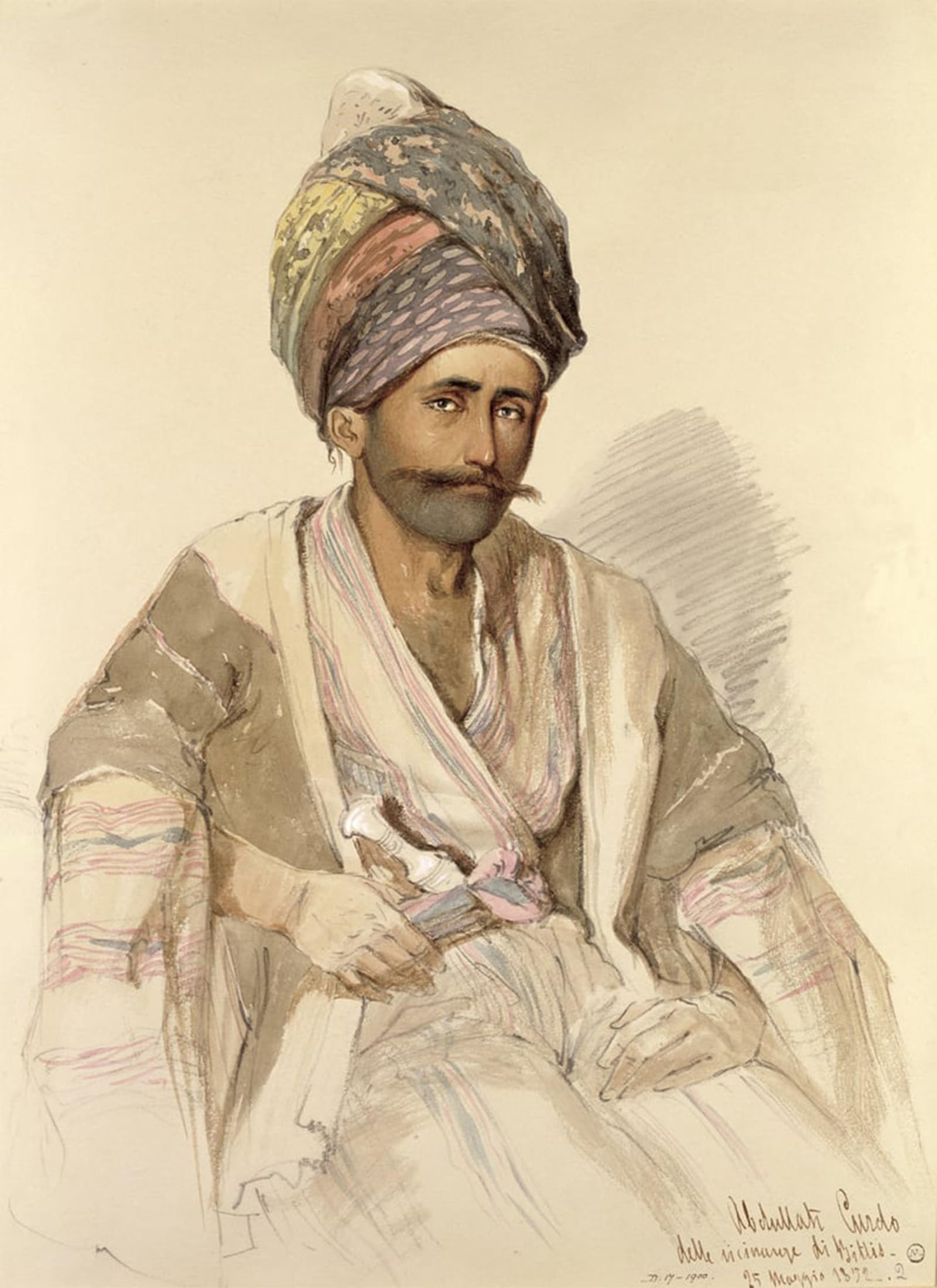 ARTXLXXBN Famous Painting Canvas Artwork Graffiti Print Abdullah Kurd From Bitlis by Amadeo Preziosi Portrait Canvas Image for Home Decor 60x90cm