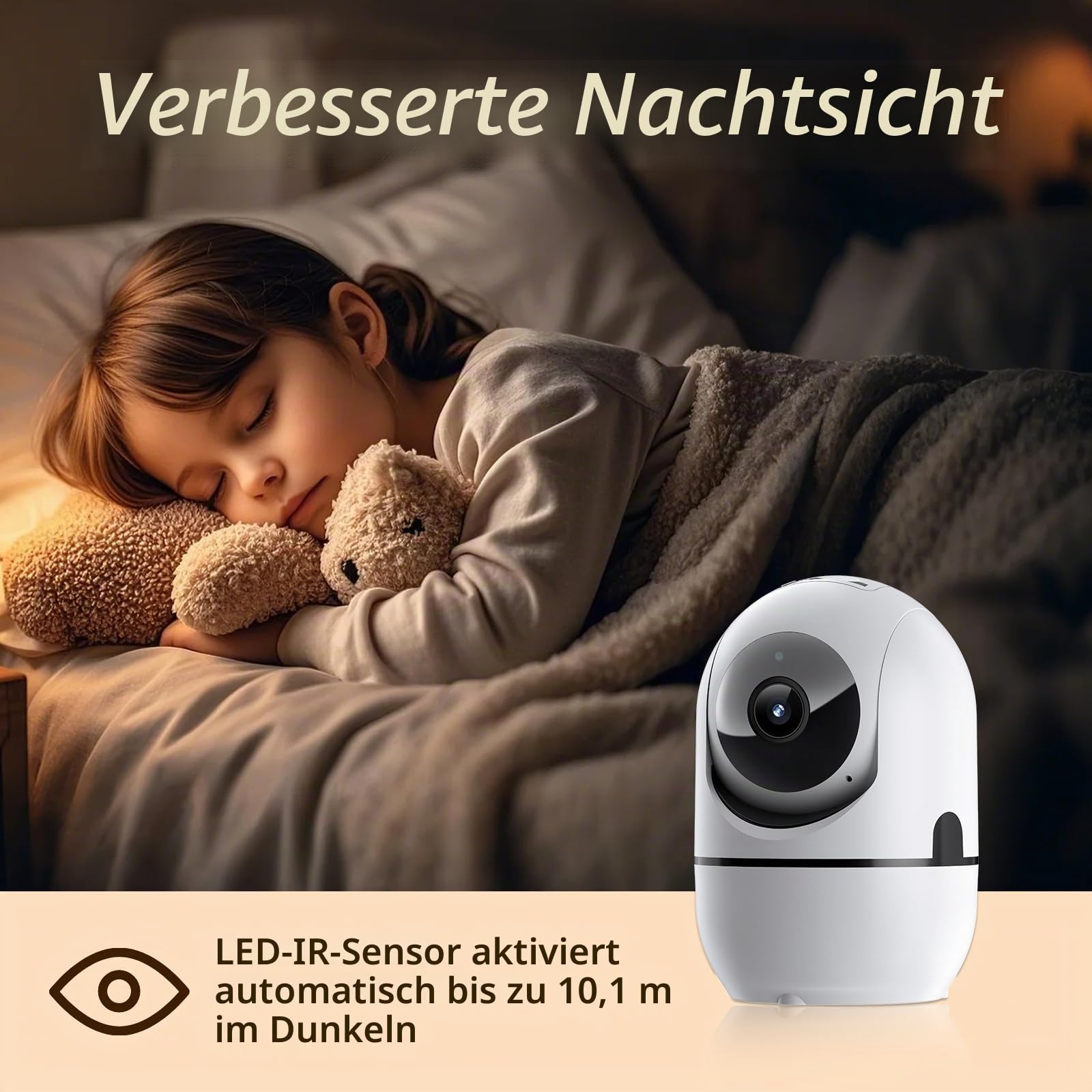 Überwachungskamera für den Innenbereich, 5G und 2,4 G WiFi-Überwachungskameras für Zuhause, 360°-Babymonitor/Haustierkamera mit App, Bewegungsmelder-Kamera, 2-Wege-Talk, Nachtsicht, TF