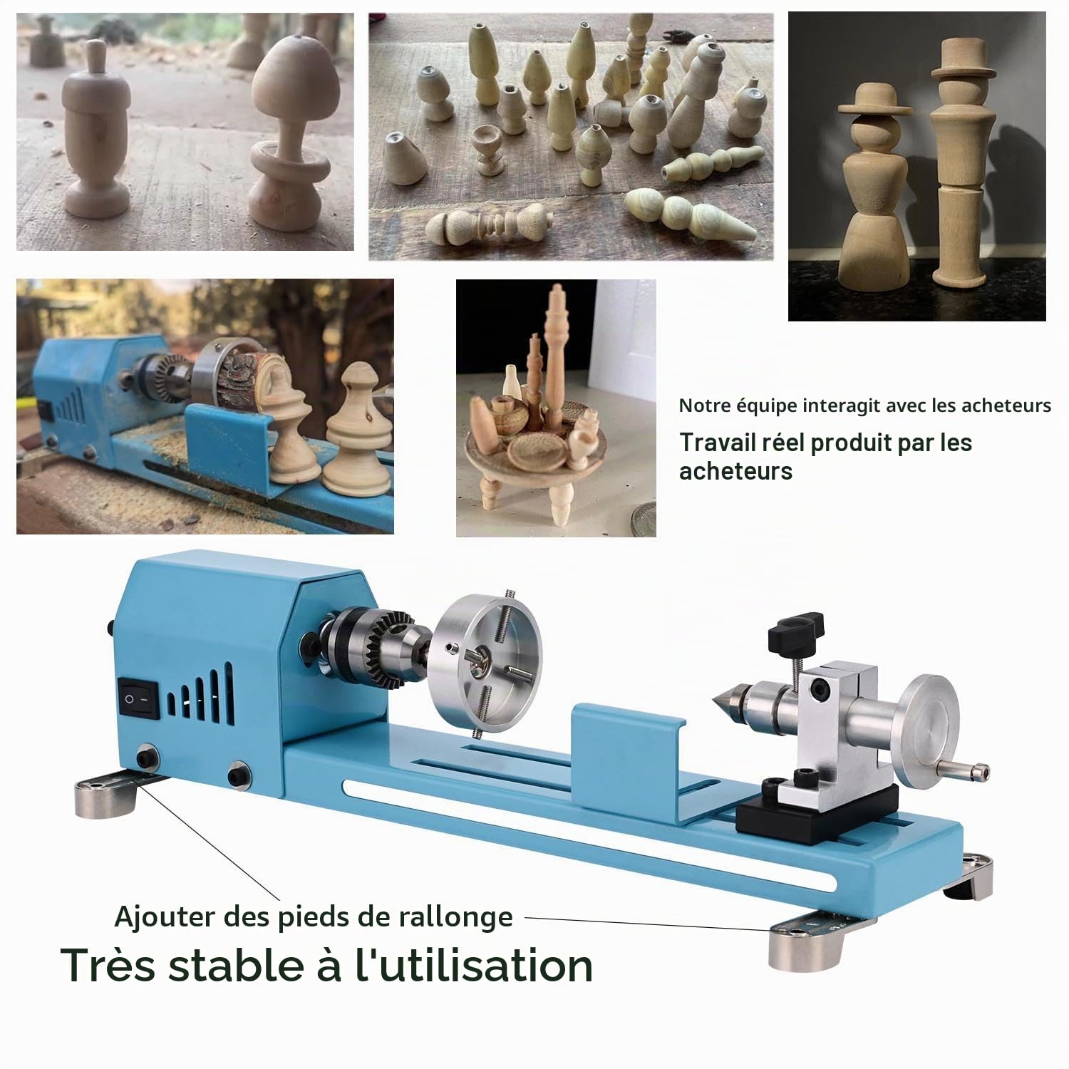Mini Machine à Tourner Multi-Fonctions Avec Outils Professionnels Torno Para Madera Découpe Meulage Polissage Tours de Métal de Bureau Faciles à Utiliser