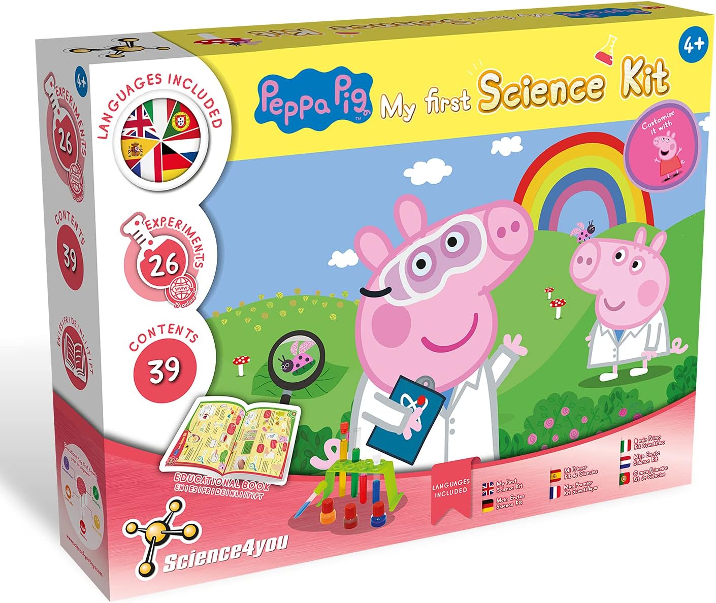 Peppa Pigs Science Kit for Kids Age 4+ - 26 Science Experiments for Kids: Giant Bubbles and Kids Seed Growing Kits, Stem Toys Age 4, Learning Games for Boys and Girls 4 to 7 Years Old