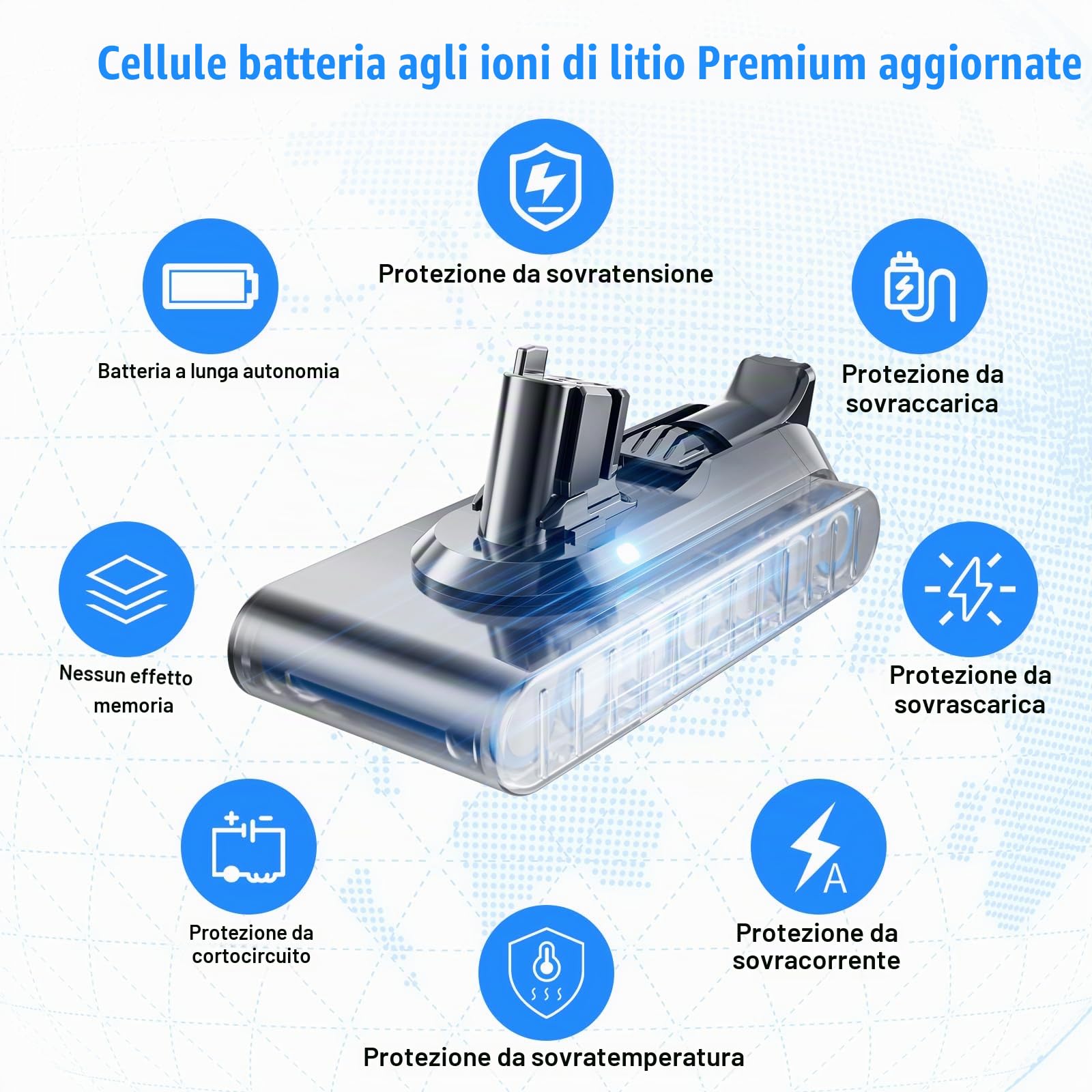 Batteria per Dyson V11, Batteria V11 (versione a innesto) Batteria di Ricambio per Dyson Animal/Absolute/Motorhead/Fluffy/Aspirapolver | Aspirapolvere manuale V15 agli ioni di litio Animal/Absolute/Motorhead/Fluffy
