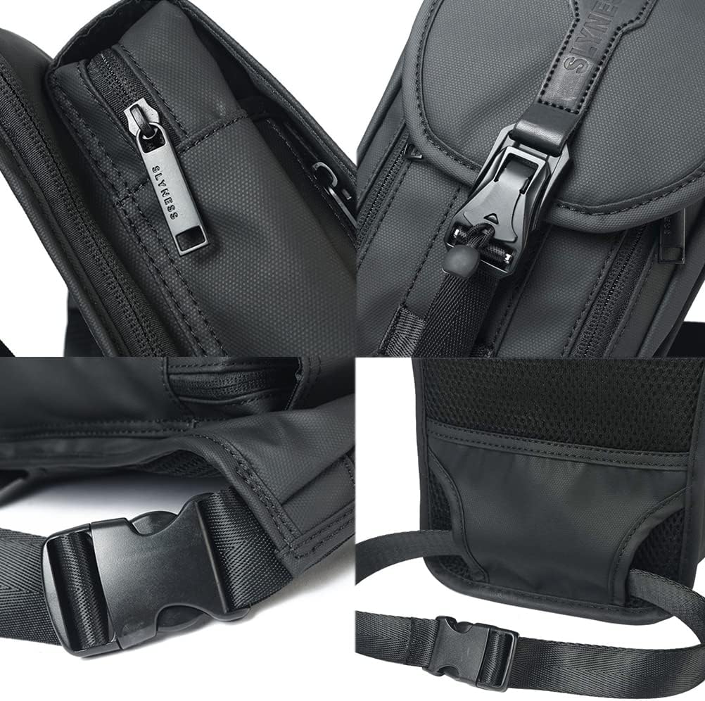 Military Tactical Drop Leg Pouch Motorcycle Bike Multifunctional Thigh Bag Hiking Traveling Fishing Waist Leg Pack for Men Women D-Black