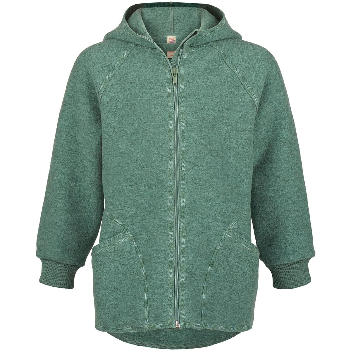 Engel Natur, Baby Walkjacke mit Reißverschluss, 100% Schurwolle (kbT) (Jade Melange, 110-116)