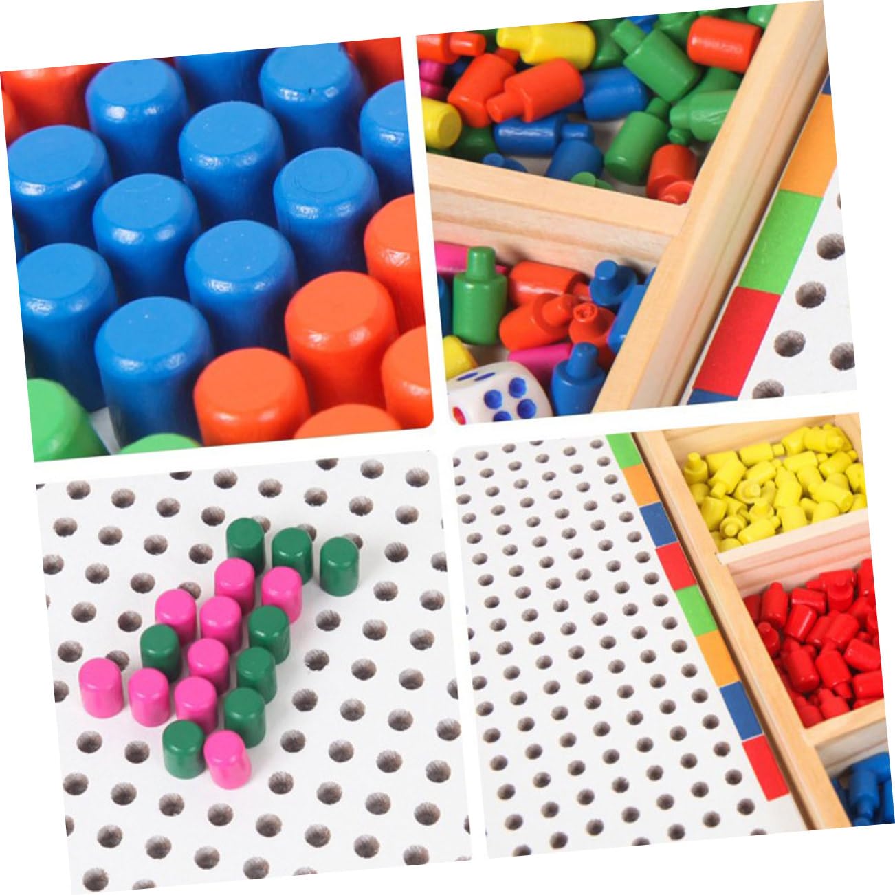 Puzzle Chiodini a Fungo in Legno Bianco, Set da 1, per Bambini | Puzzle per Unghie per Ragazzo Ragazza, Stimola Immaginazione e Creatività, per Uso Quotidiano e Compleanno